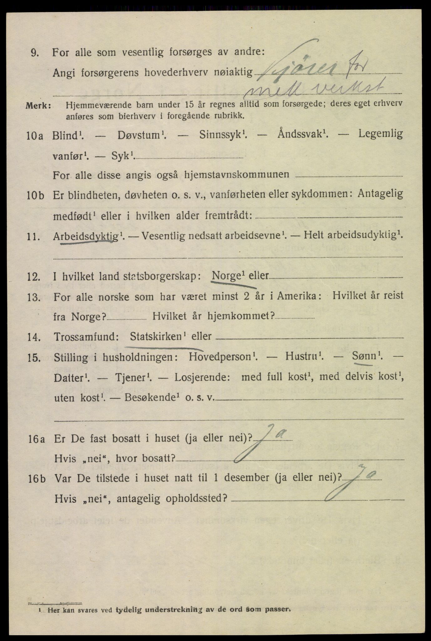 SAK, 1920 census for Kristiansand, 1920, p. 41658