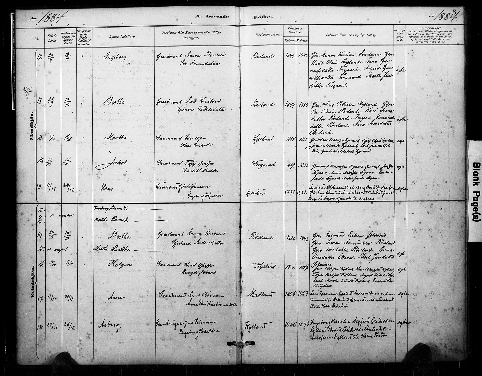 Åseral sokneprestkontor, AV/SAK-1111-0051/F/Fa/L0003: Parish register (official) no. A 3, 1884-1901, p. 8