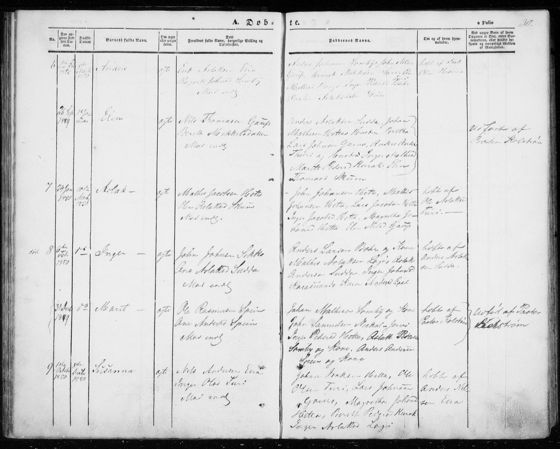 Kautokeino sokneprestembete, AV/SATØ-S-1340/H/Ha/L0002.kirke: Parish register (official) no. 2, 1843-1861, p. 30