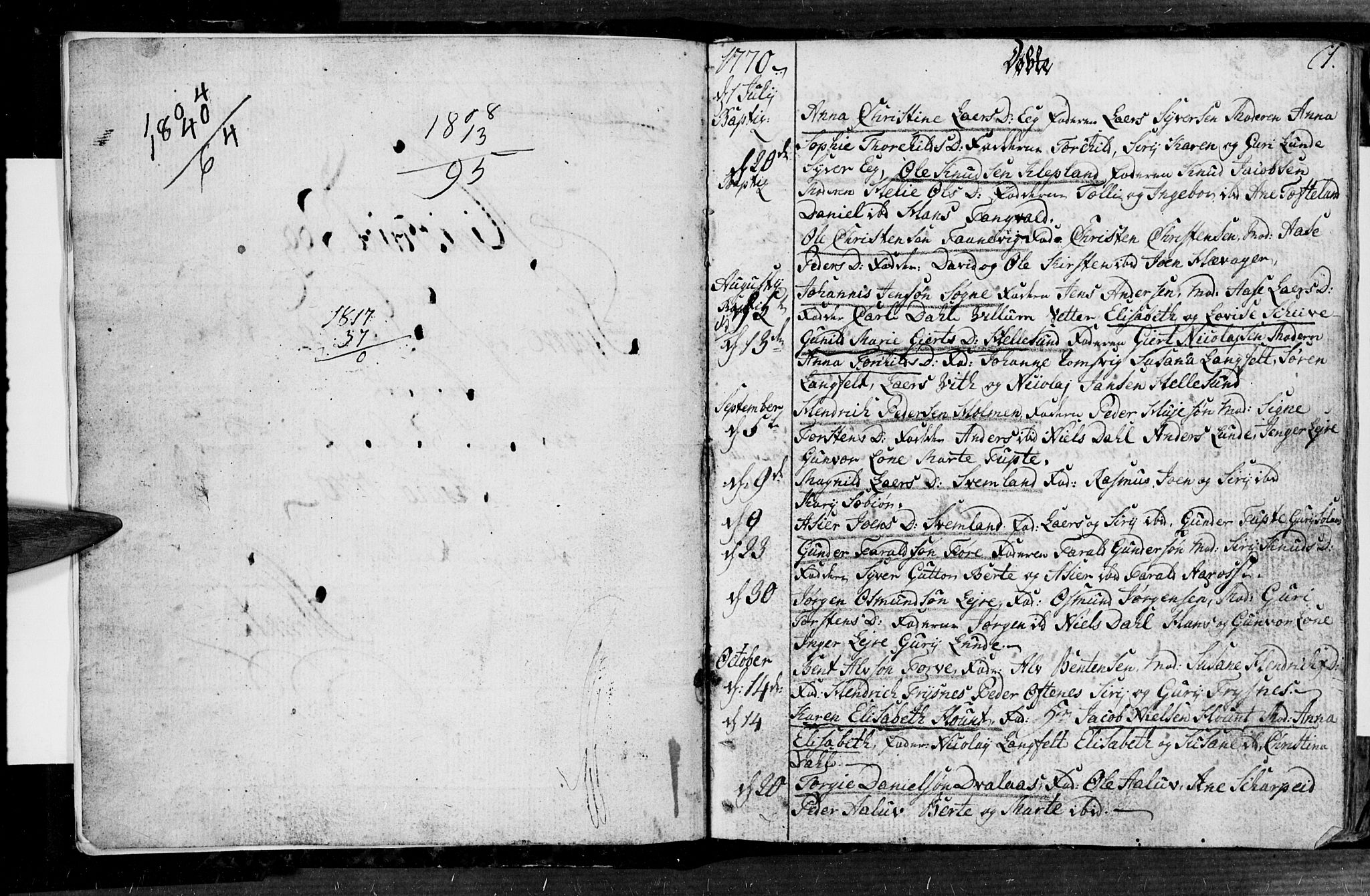 Søgne sokneprestkontor, SAK/1111-0037/F/Fa/Fab/L0004: Parish register (official) no. A 4, 1770-1822, p. 0-1