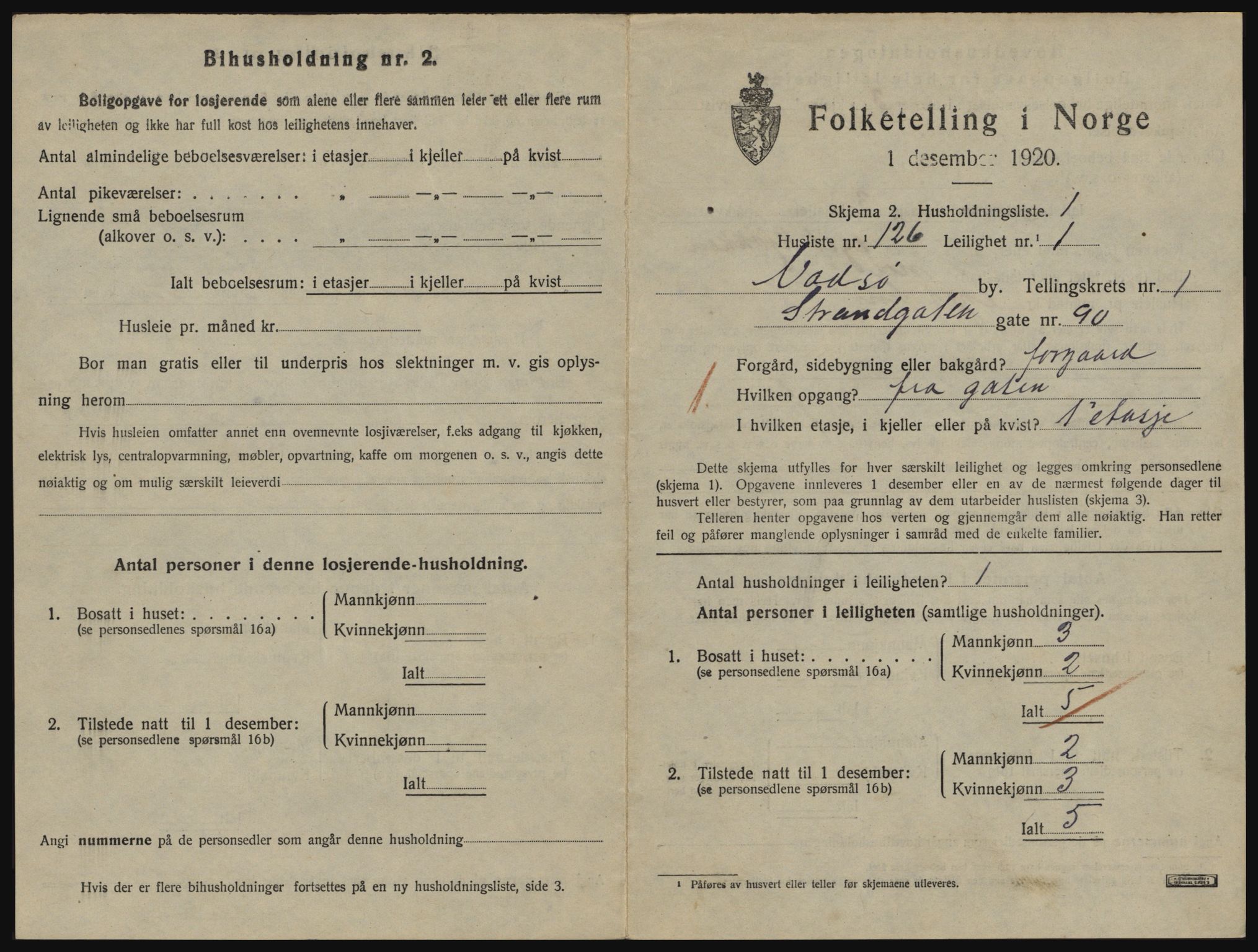 SATØ, 1920 census for Vadsø, 1920, p. 936