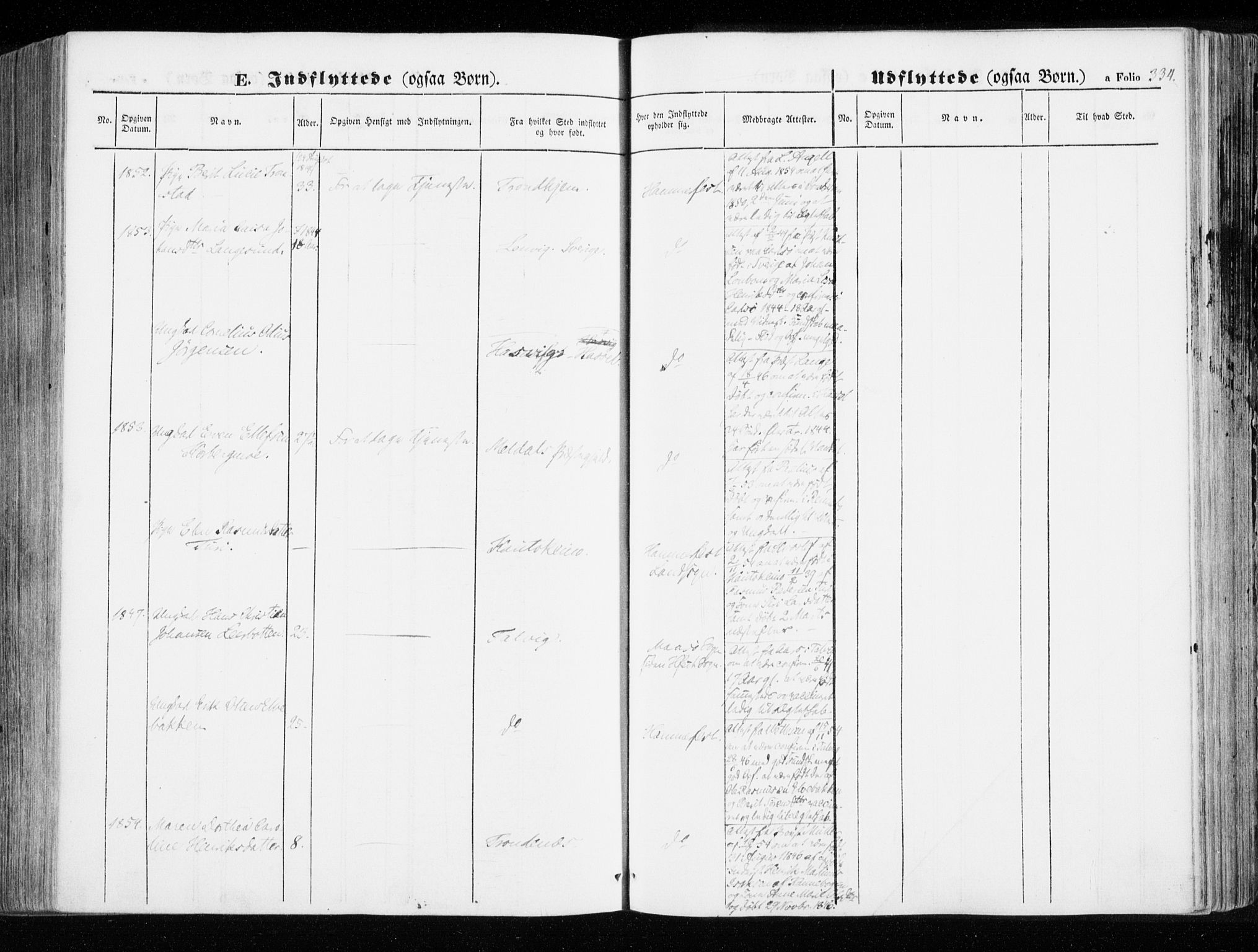 Hammerfest sokneprestkontor, AV/SATØ-S-1347/H/Ha/L0004.kirke: Parish register (official) no. 4, 1843-1856, p. 334