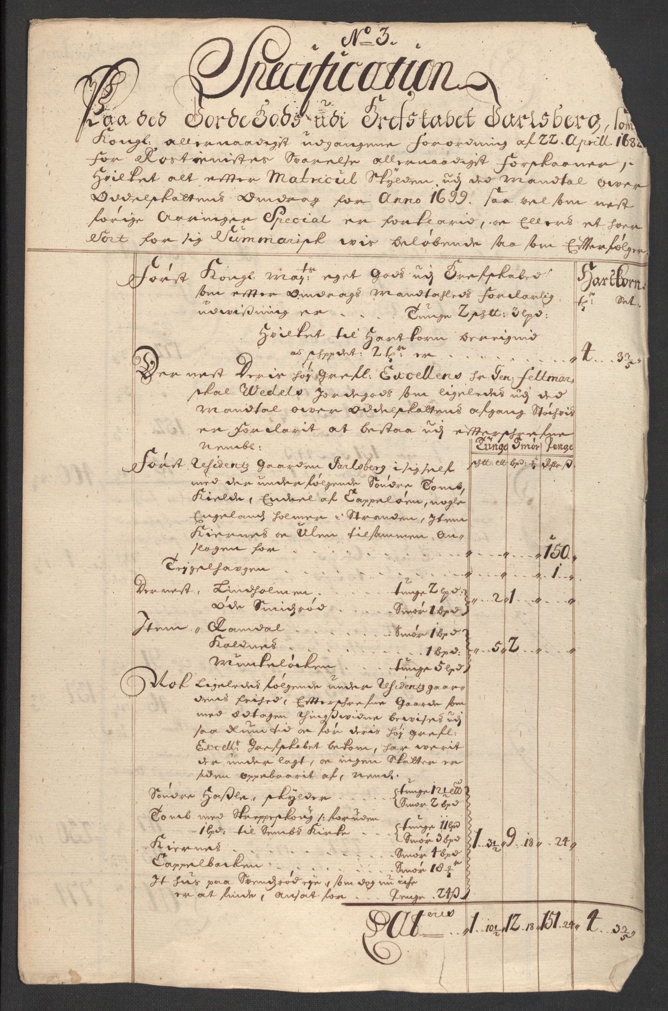 Rentekammeret inntil 1814, Reviderte regnskaper, Fogderegnskap, RA/EA-4092/R32/L1868: Fogderegnskap Jarlsberg grevskap, 1697-1699, p. 563
