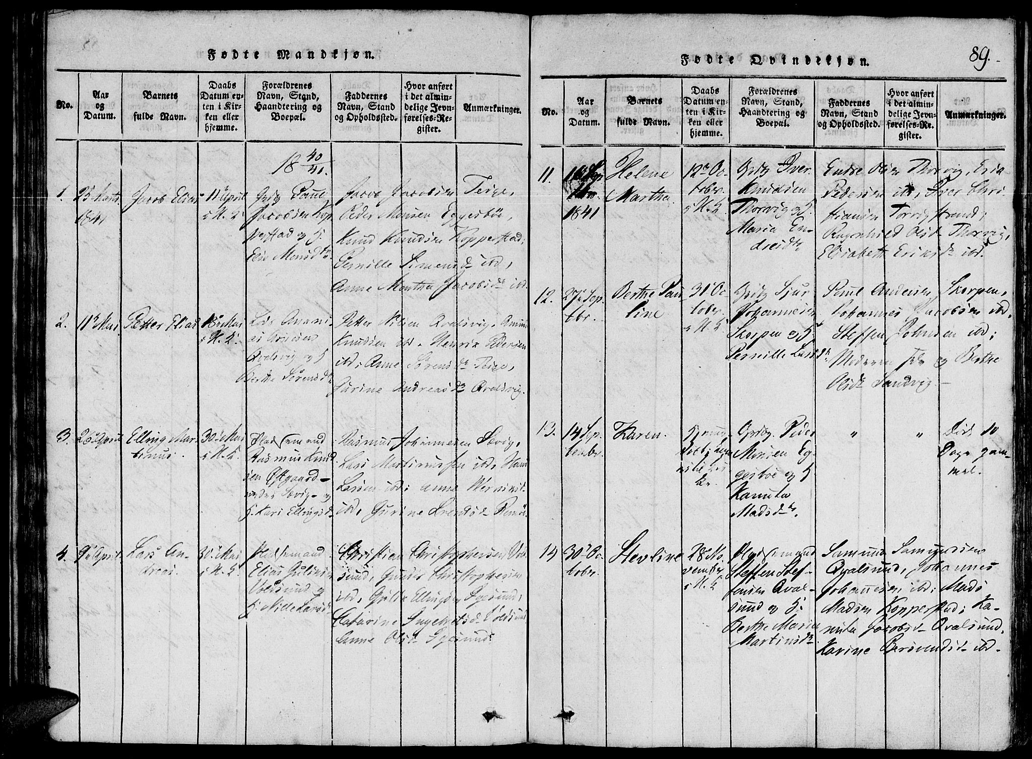 Ministerialprotokoller, klokkerbøker og fødselsregistre - Møre og Romsdal, AV/SAT-A-1454/507/L0069: Parish register (official) no. 507A04, 1816-1841, p. 89
