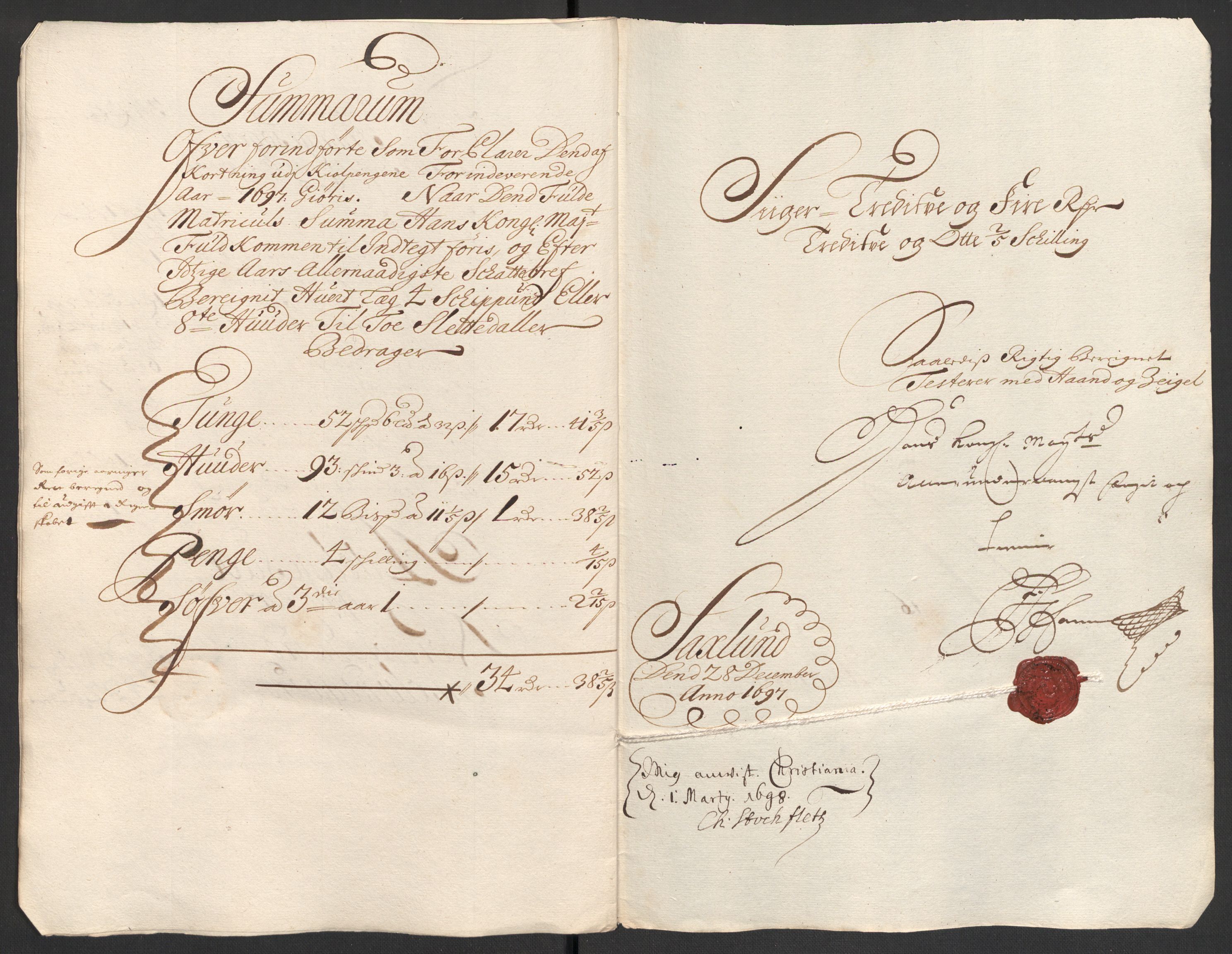 Rentekammeret inntil 1814, Reviderte regnskaper, Fogderegnskap, AV/RA-EA-4092/R16/L1037: Fogderegnskap Hedmark, 1697-1698, p. 176