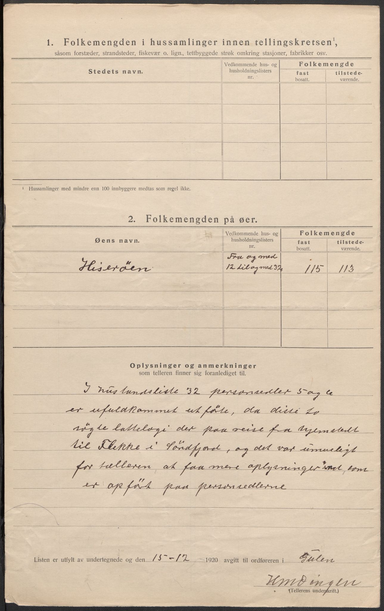 SAB, 1920 census for Gulen, 1920, p. 16