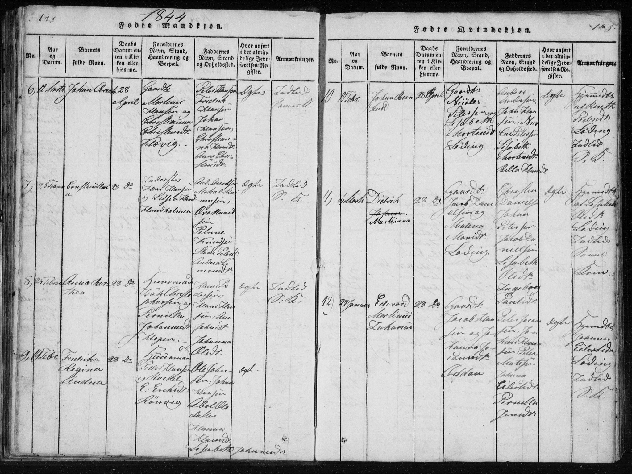 Ministerialprotokoller, klokkerbøker og fødselsregistre - Nordland, AV/SAT-A-1459/801/L0027: Parish register (copy) no. 801C02, 1835-1845, p. 148-149