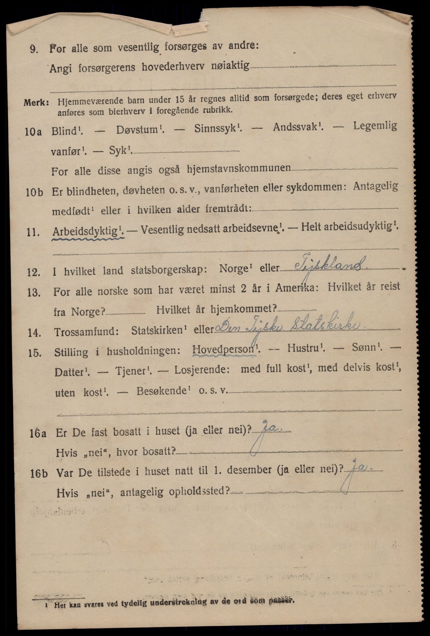 SAST, 1920 census for Forsand, 1920, p. 1420