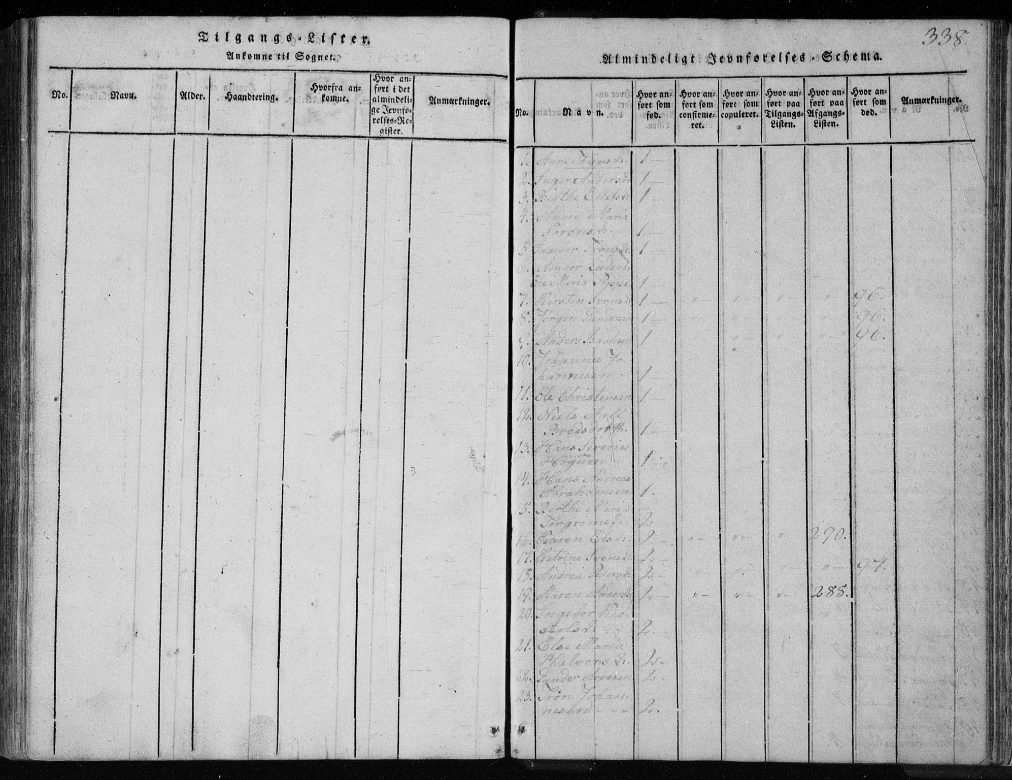 Holla kirkebøker, SAKO/A-272/F/Fa/L0003: Parish register (official) no. 3, 1815-1830, p. 338