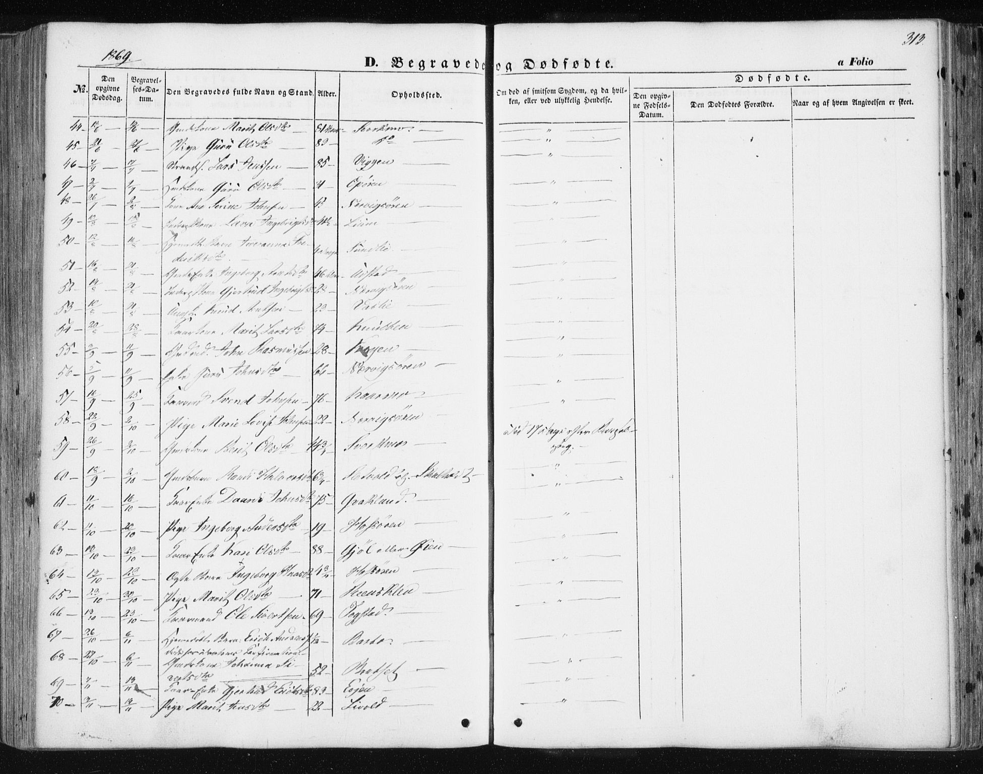 Ministerialprotokoller, klokkerbøker og fødselsregistre - Sør-Trøndelag, AV/SAT-A-1456/668/L0806: Parish register (official) no. 668A06, 1854-1869, p. 313