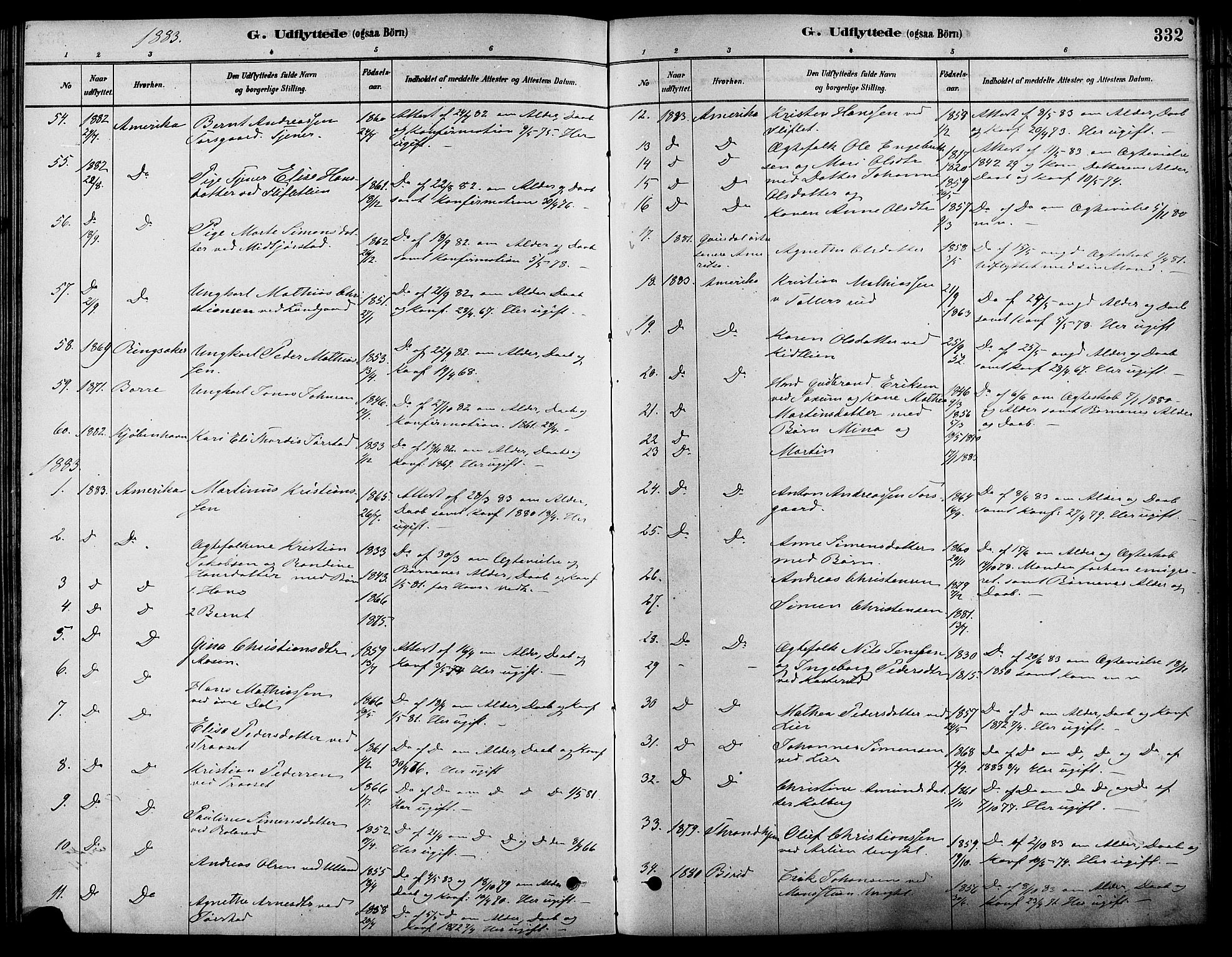 Fåberg prestekontor, SAH/PREST-086/H/Ha/Haa/L0008: Parish register (official) no. 8, 1879-1898, p. 332