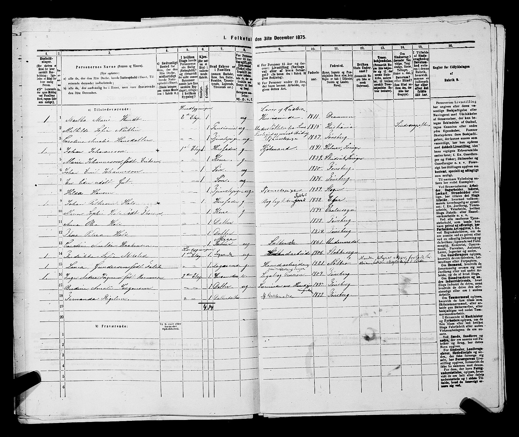 SAKO, 1875 census for 0705P Tønsberg, 1875, p. 118