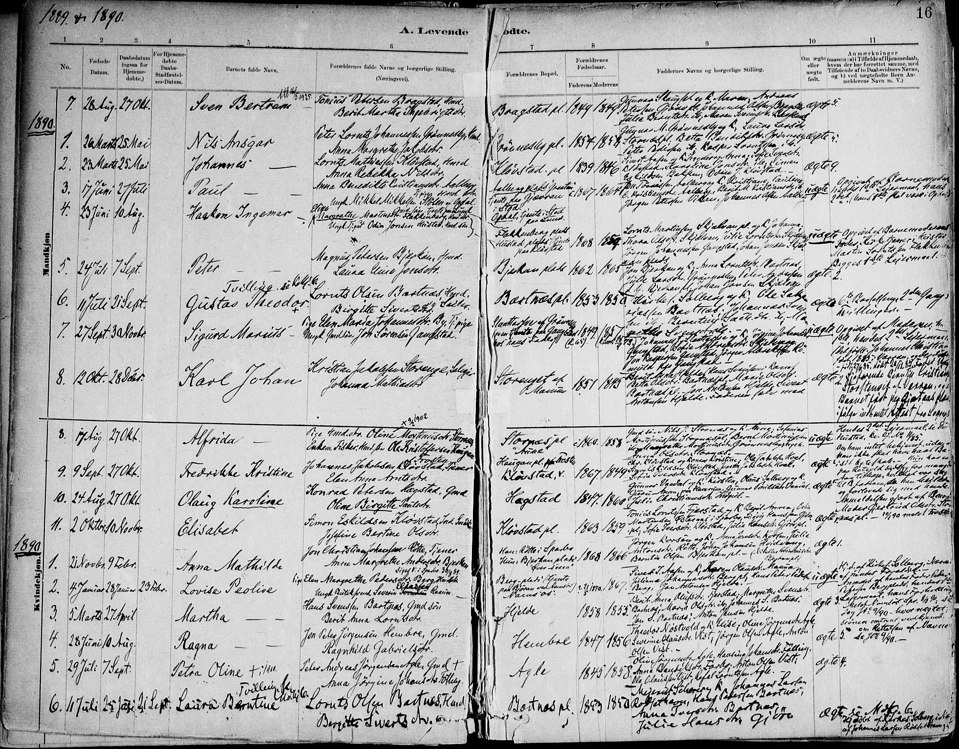 Ministerialprotokoller, klokkerbøker og fødselsregistre - Nord-Trøndelag, SAT/A-1458/732/L0316: Parish register (official) no. 732A01, 1879-1921, p. 16