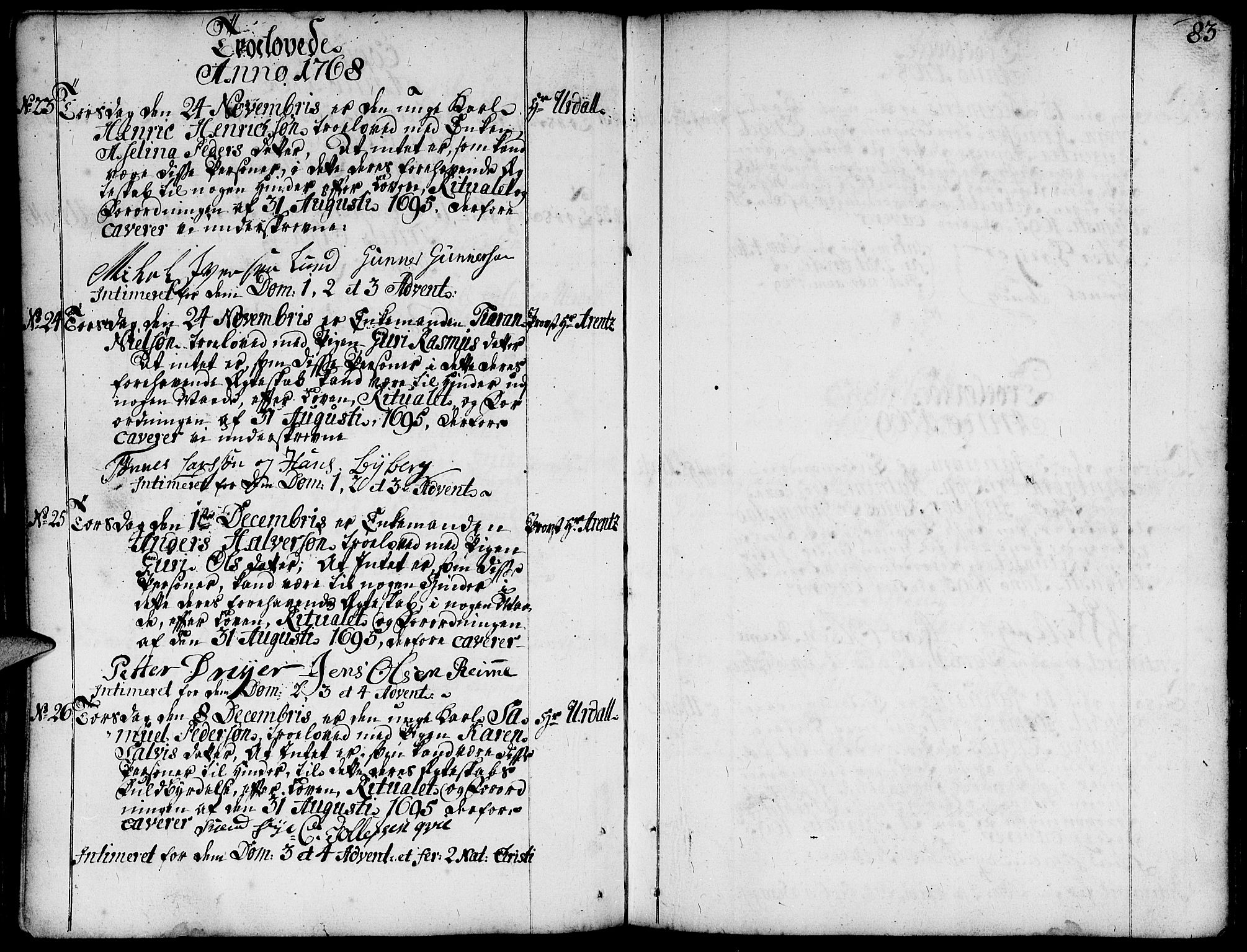 Domkirken sokneprestkontor, SAST/A-101812/001/30/30BA/L0004: Parish register (official) no. A 4, 1744-1782, p. 83