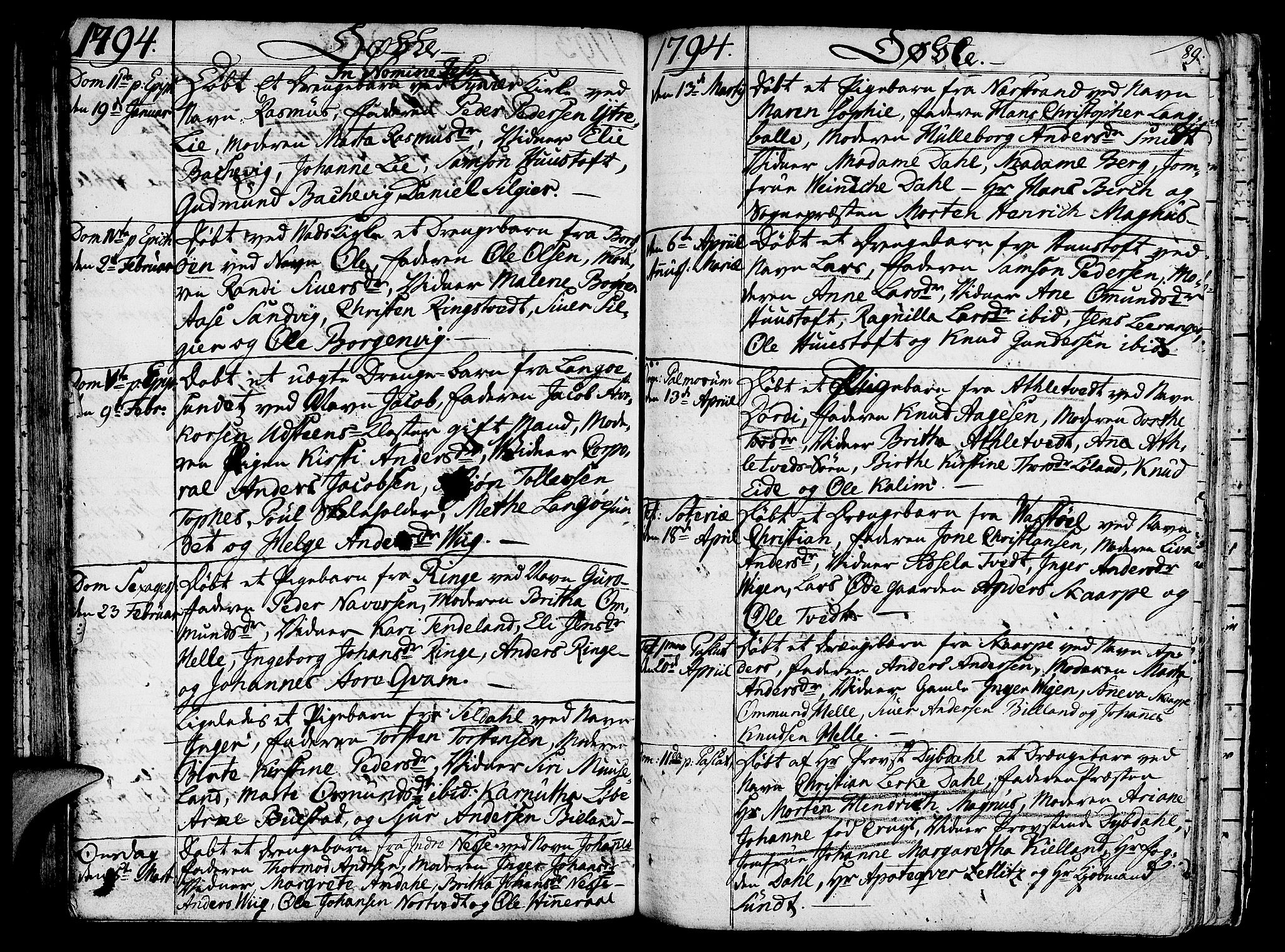 Nedstrand sokneprestkontor, AV/SAST-A-101841/01/IV: Parish register (official) no. A 4, 1779-1795, p. 89