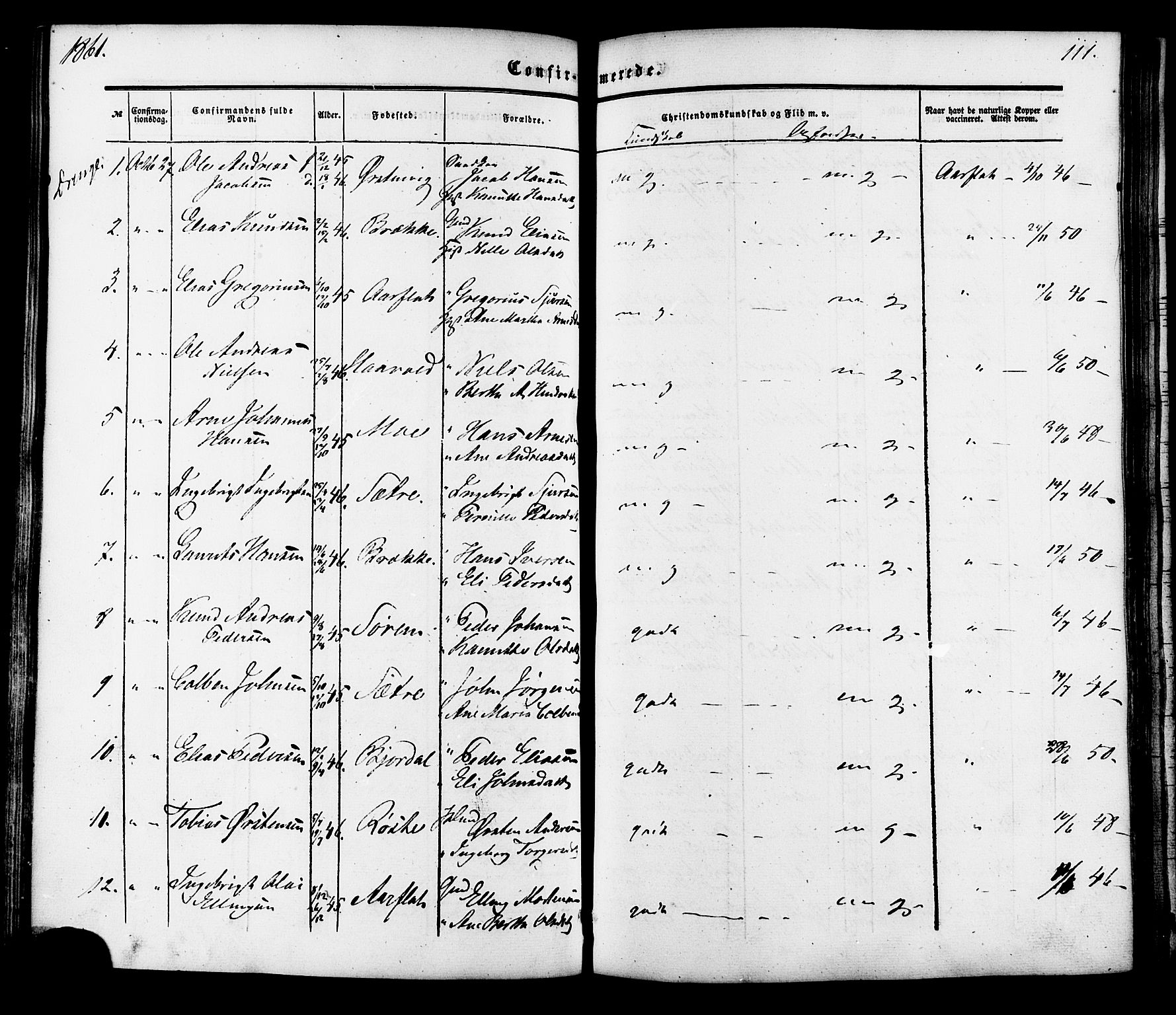 Ministerialprotokoller, klokkerbøker og fødselsregistre - Møre og Romsdal, AV/SAT-A-1454/513/L0175: Parish register (official) no. 513A02, 1856-1877, p. 111