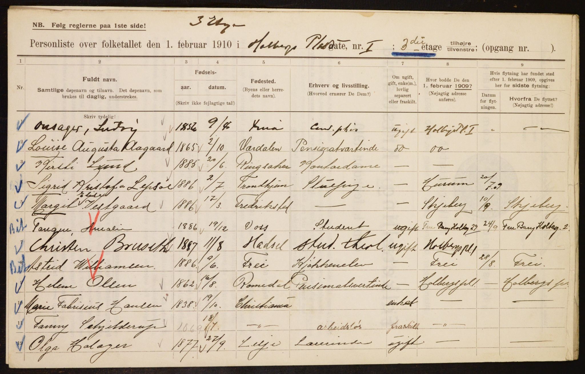 OBA, Municipal Census 1910 for Kristiania, 1910, p. 39772