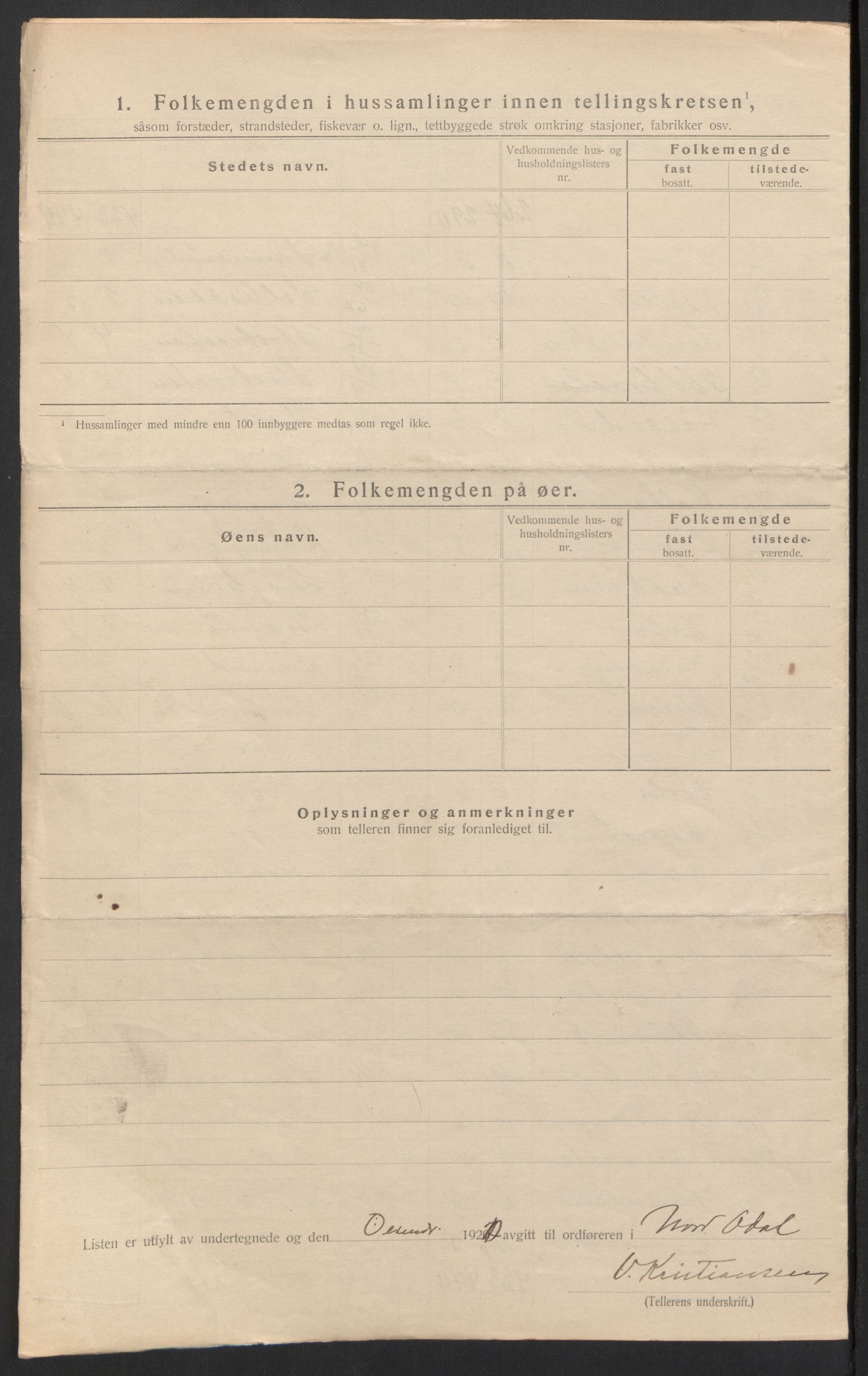 SAH, 1920 census for Nord-Odal, 1920, p. 40