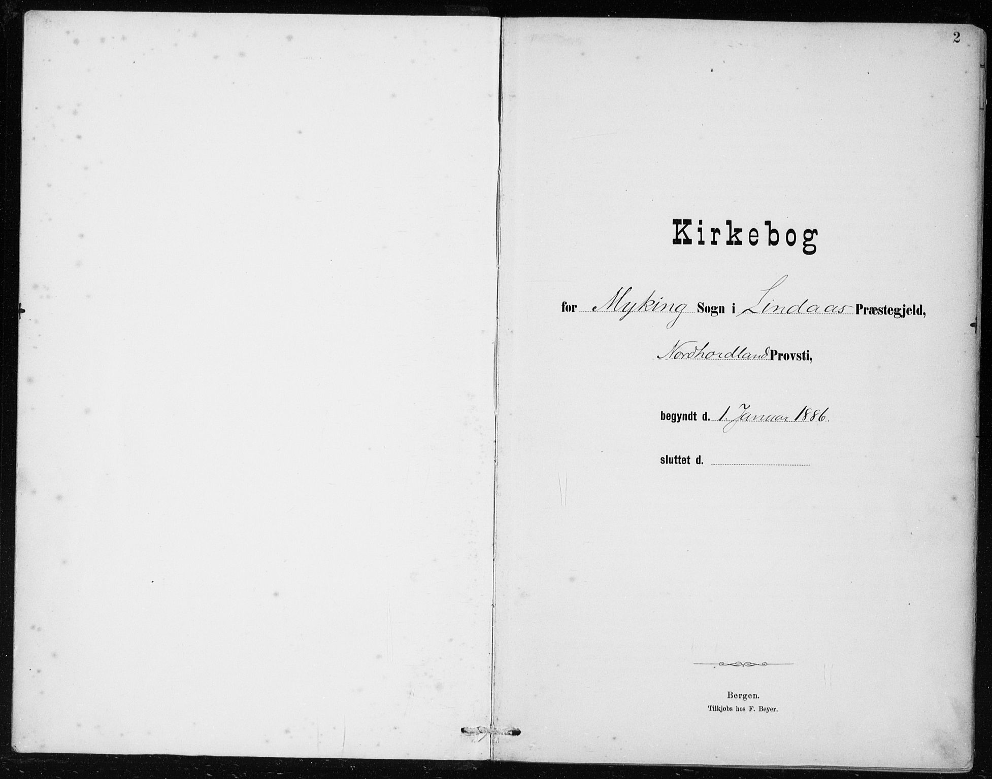 Lindås Sokneprestembete, SAB/A-76701/H/Haa: Parish register (official) no. F  1, 1886-1897, p. 2