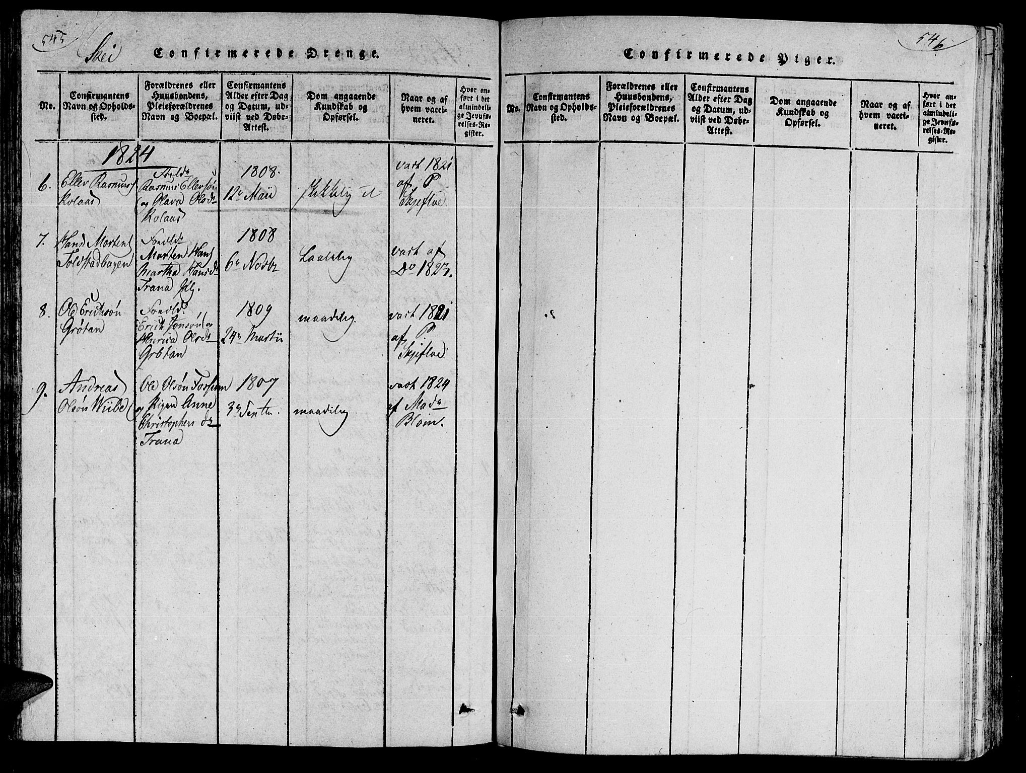 Ministerialprotokoller, klokkerbøker og fødselsregistre - Nord-Trøndelag, AV/SAT-A-1458/735/L0333: Parish register (official) no. 735A04 /2, 1816-1825, p. 545-546