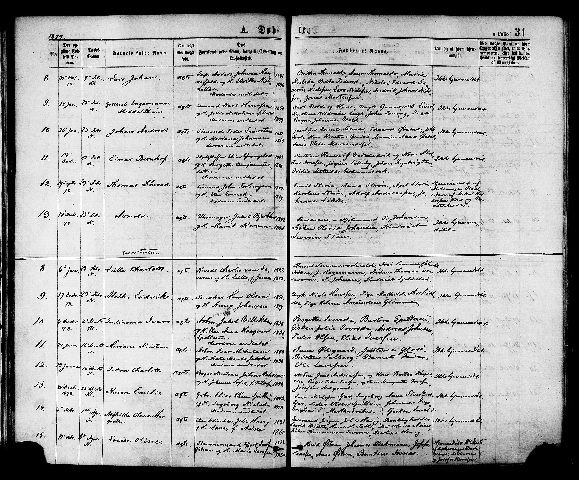 Ministerialprotokoller, klokkerbøker og fødselsregistre - Nord-Trøndelag, SAT/A-1458/768/L0572: Parish register (official) no. 768A07, 1874-1886, p. 31