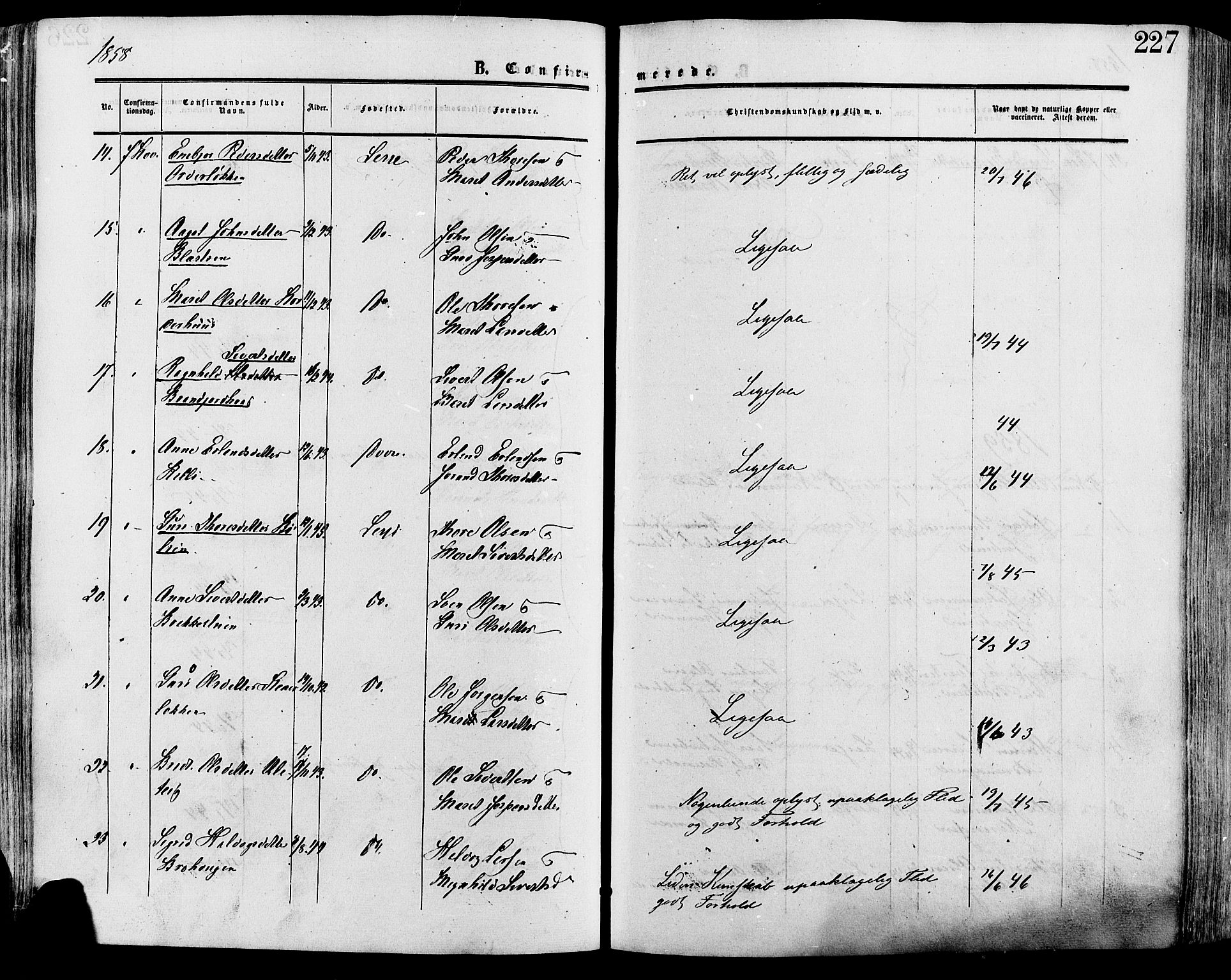 Lesja prestekontor, SAH/PREST-068/H/Ha/Haa/L0008: Parish register (official) no. 8, 1854-1880, p. 227