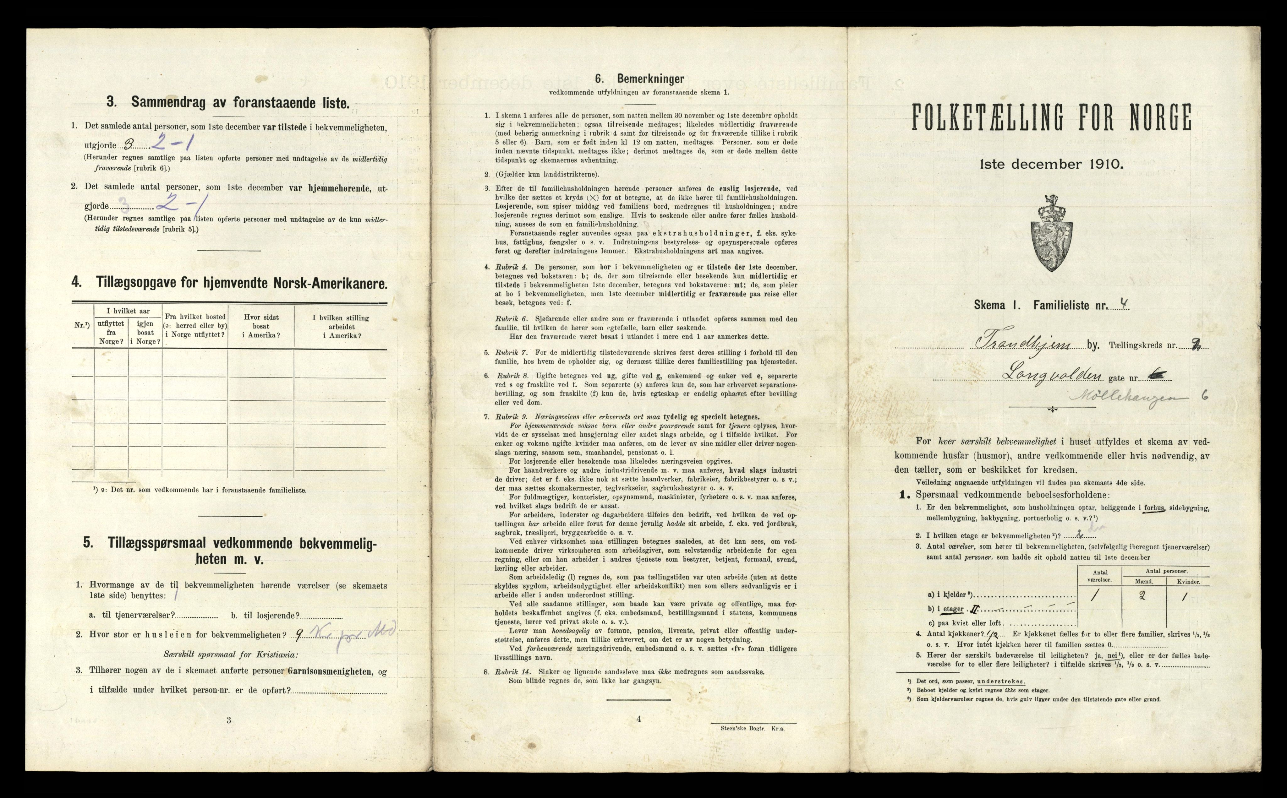 RA, 1910 census for Trondheim, 1910, p. 1055