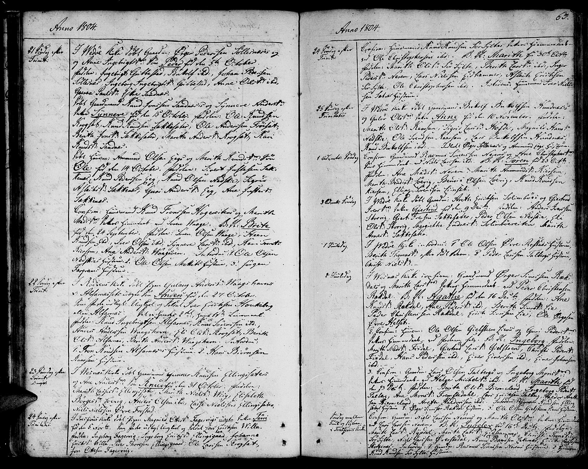 Ministerialprotokoller, klokkerbøker og fødselsregistre - Møre og Romsdal, AV/SAT-A-1454/547/L0601: Parish register (official) no. 547A03, 1799-1818, p. 63