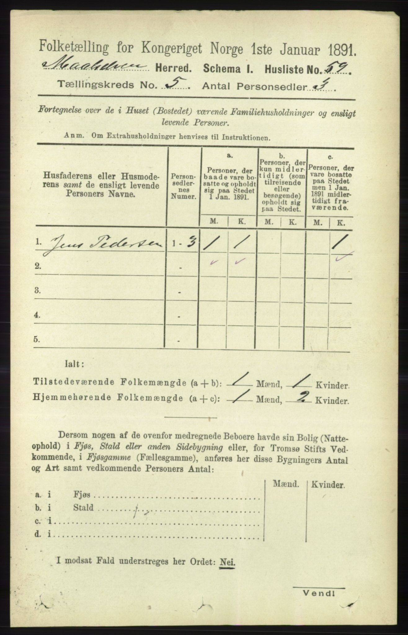 RA, 1891 census for 1924 Målselv, 1891, p. 1608