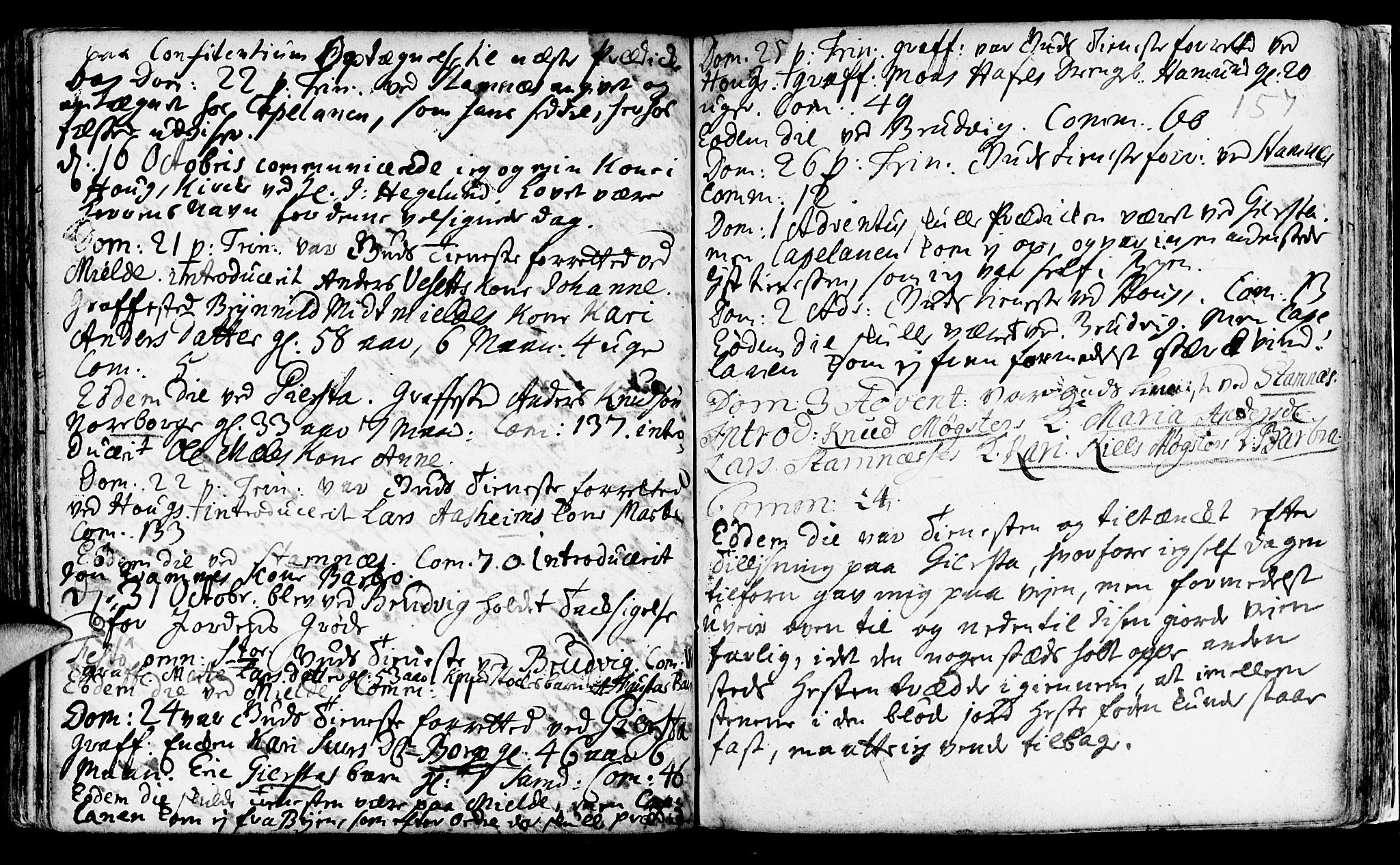 Haus sokneprestembete, AV/SAB-A-75601/H/Haa: Parish register (official) no. A 5, 1733-1747, p. 157