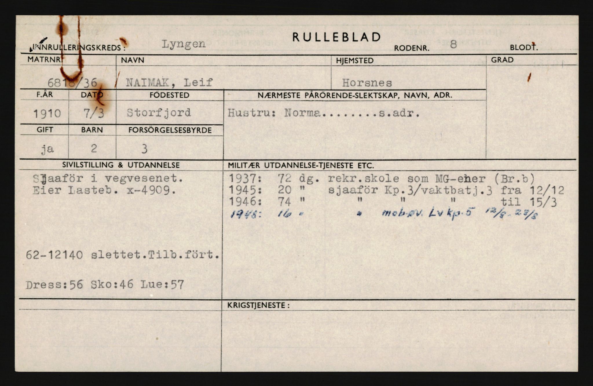 Forsvaret, Troms infanteriregiment nr. 16, AV/RA-RAFA-3146/P/Pa/L0020: Rulleblad for regimentets menige mannskaper, årsklasse 1936, 1936, p. 925