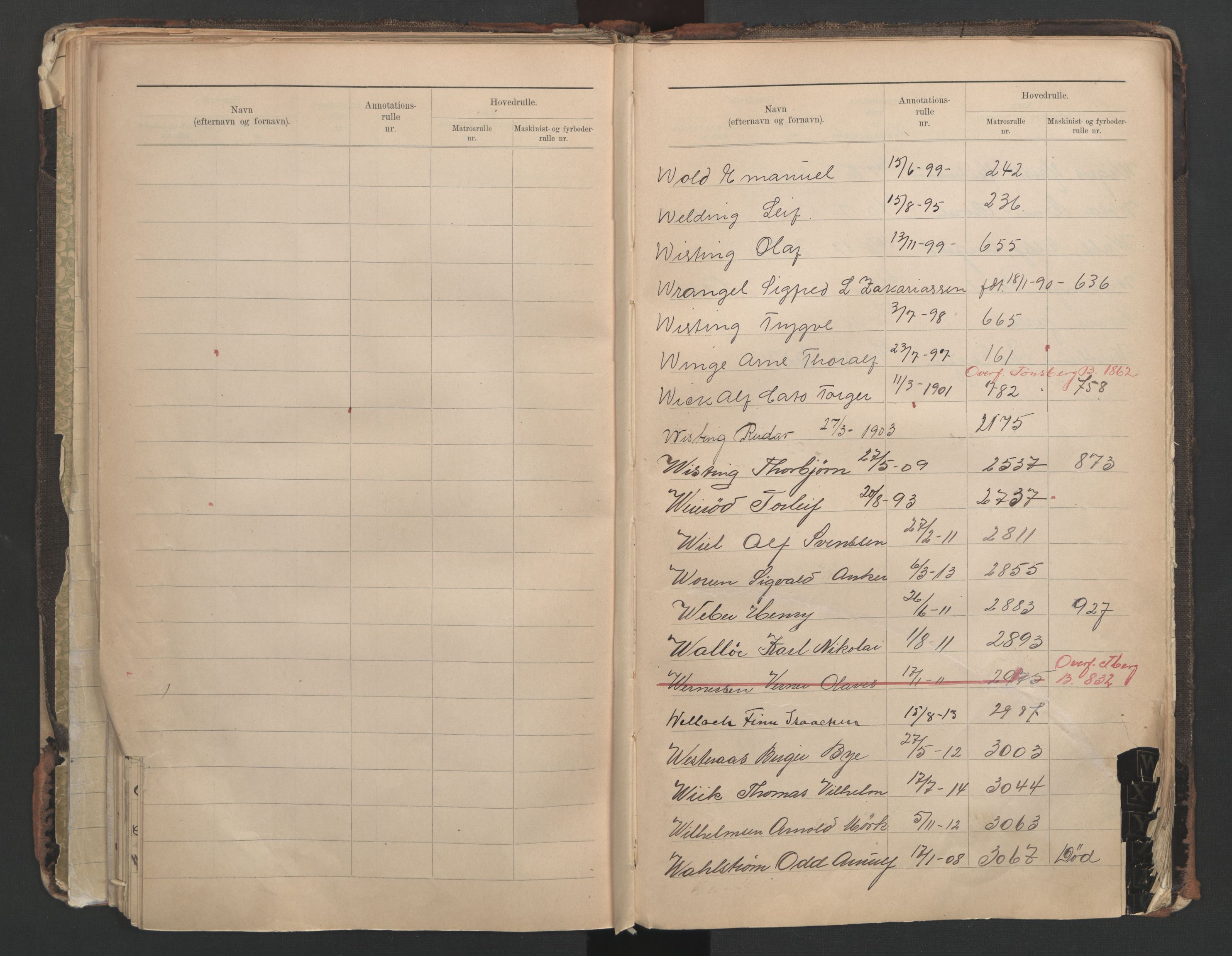 Horten innrulleringskontor, AV/SAKO-A-785/G/Ga/L0001: Register over sjøfarts-, annotasjonsrulle og sjøfartshovedrulle, 1860-1948, p. 84