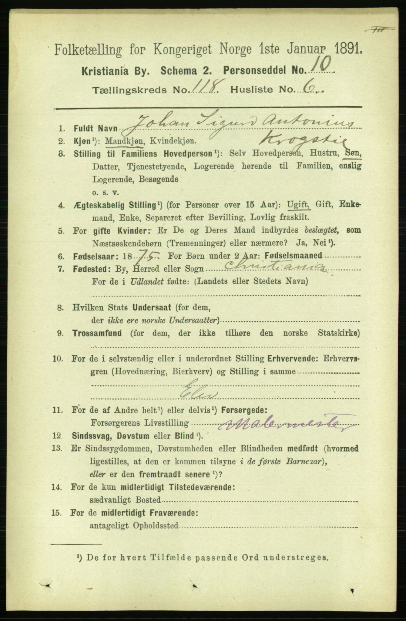 RA, 1891 census for 0301 Kristiania, 1891, p. 63359