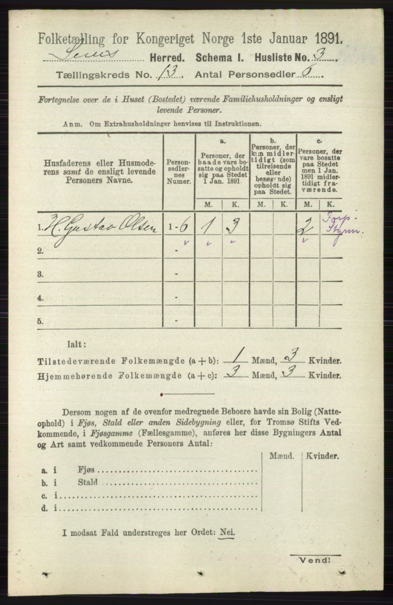 RA, 1891 census for 0721 Sem, 1891, p. 6314