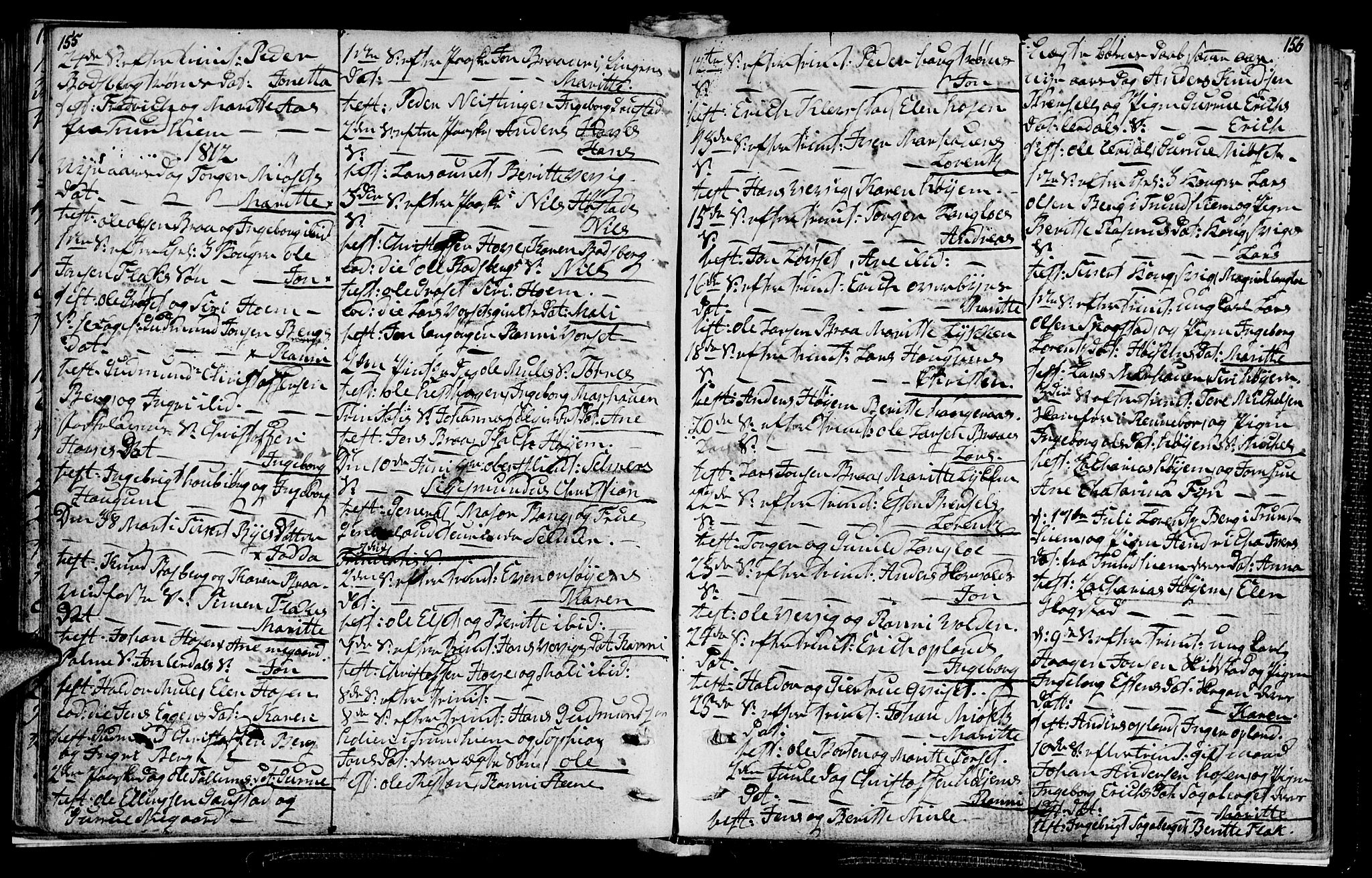 Ministerialprotokoller, klokkerbøker og fødselsregistre - Sør-Trøndelag, SAT/A-1456/612/L0371: Parish register (official) no. 612A05, 1803-1816, p. 155-156