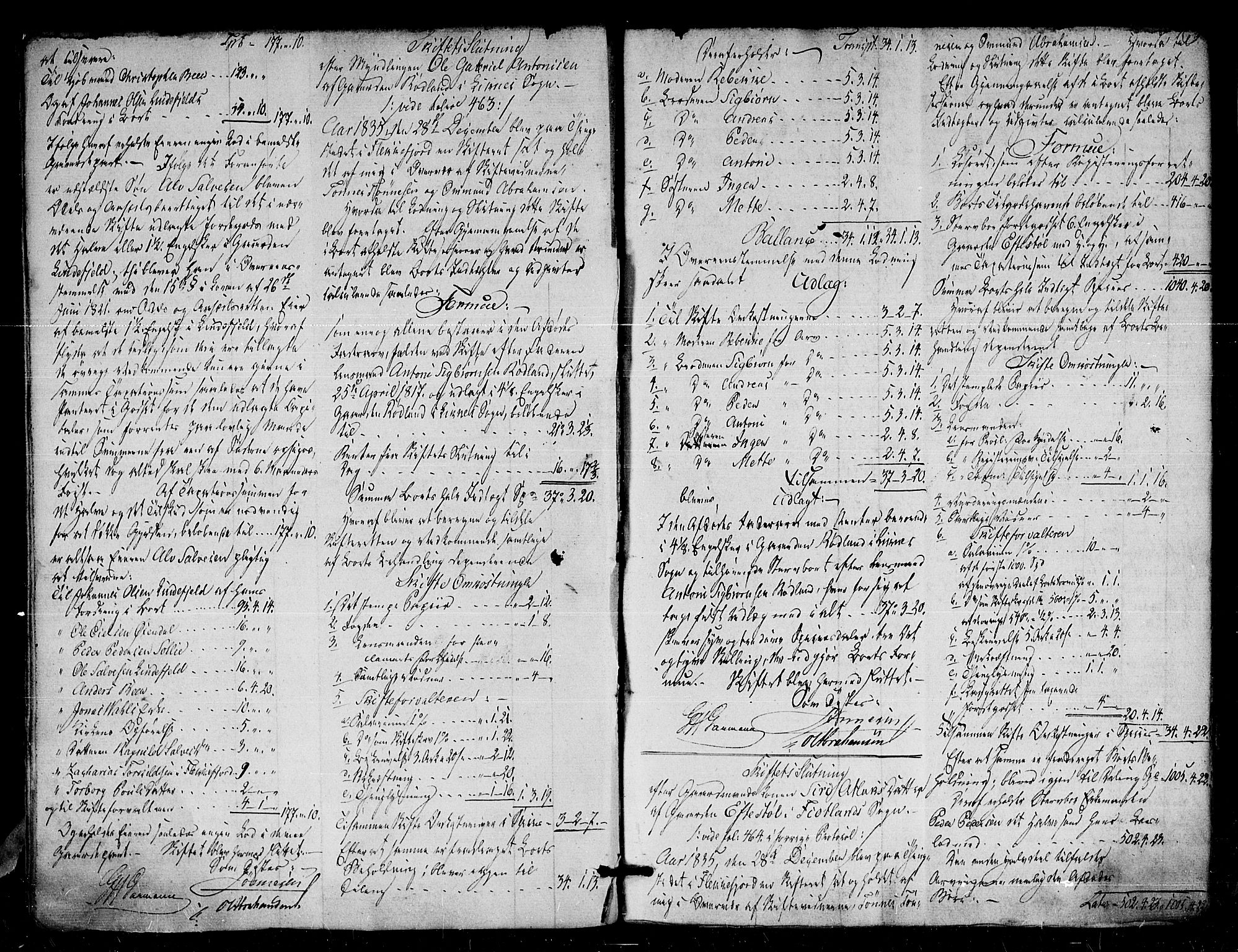 Flekkefjord sorenskriveri, AV/SAK-1221-0001/H/Hc/L0013: Skifteprotokoll nr. 7 for Feda, med gårdsnavn- og personnavnregister, 1835-1844, p. 8b-9a