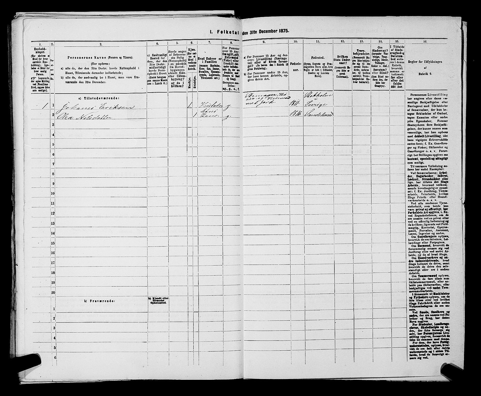 SAKO, 1875 census for 0724L Sandeherred/Sandeherred, 1875, p. 910