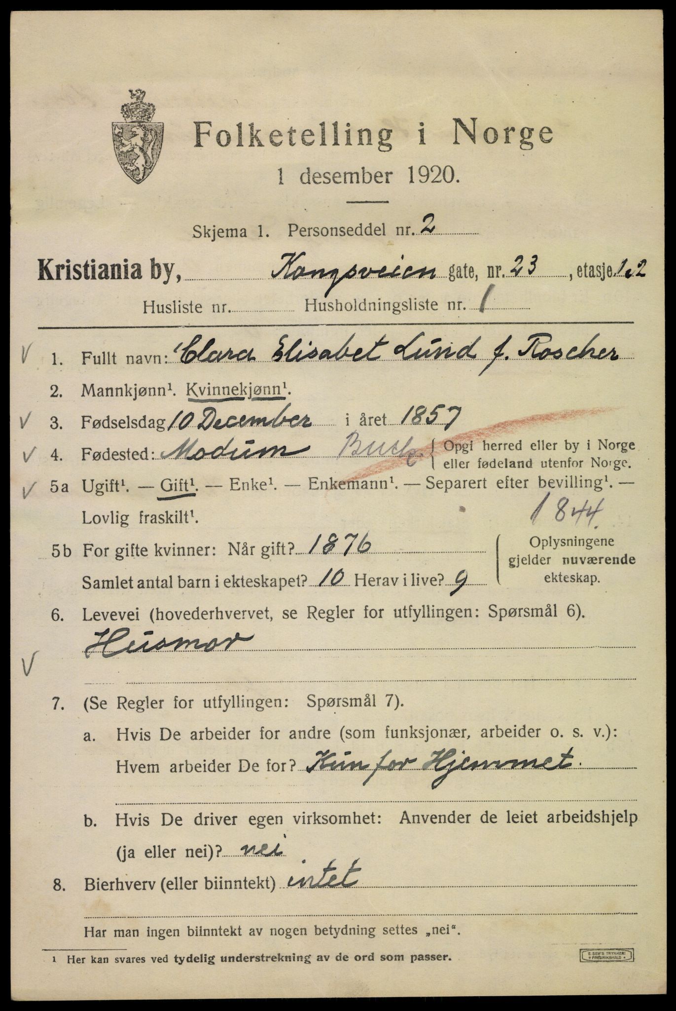 SAO, 1920 census for Kristiania, 1920, p. 348025