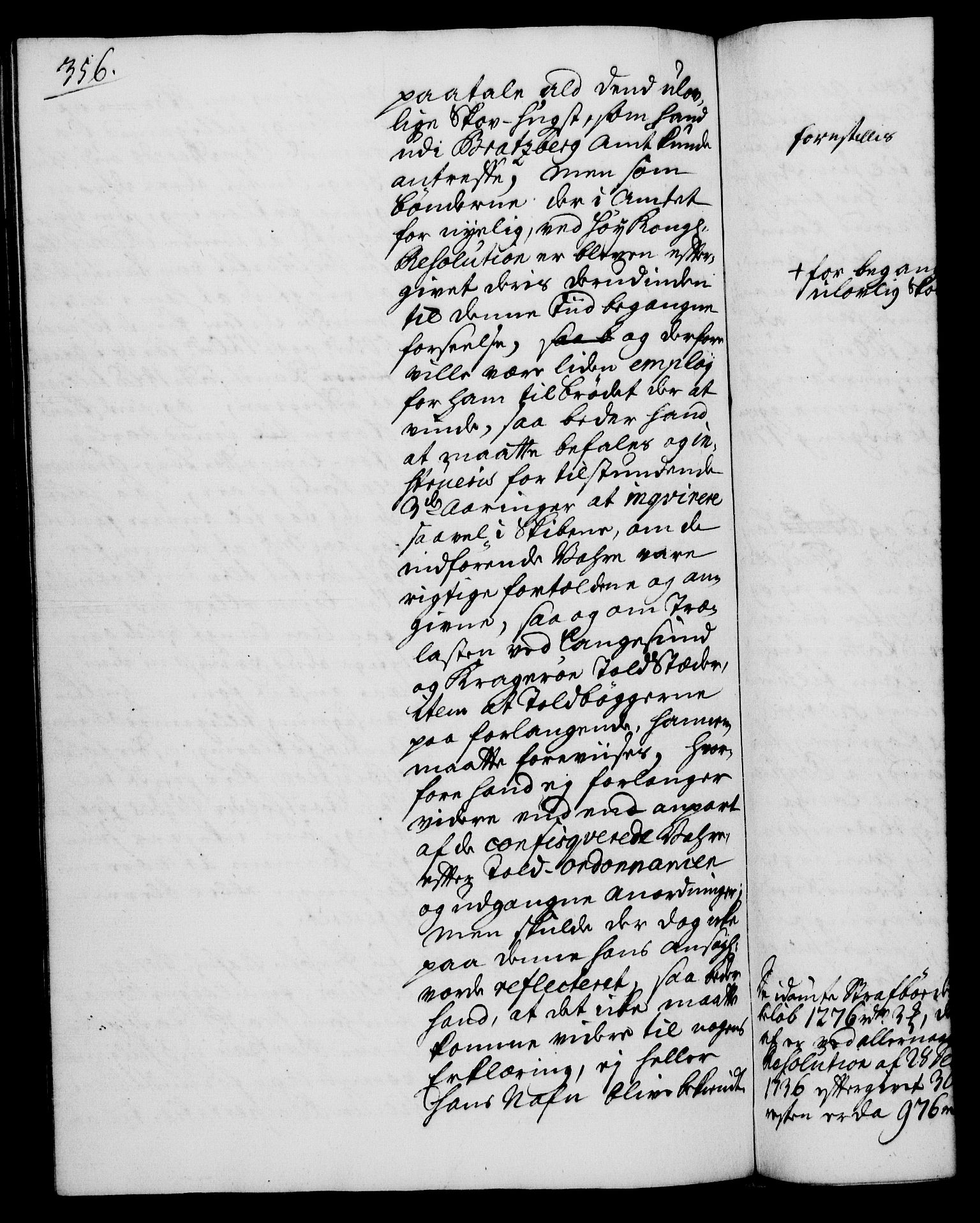 Rentekammeret, Kammerkanselliet, RA/EA-3111/G/Gh/Gha/L0019: Norsk ekstraktmemorialprotokoll (merket RK 53.64), 1736-1737, p. 356