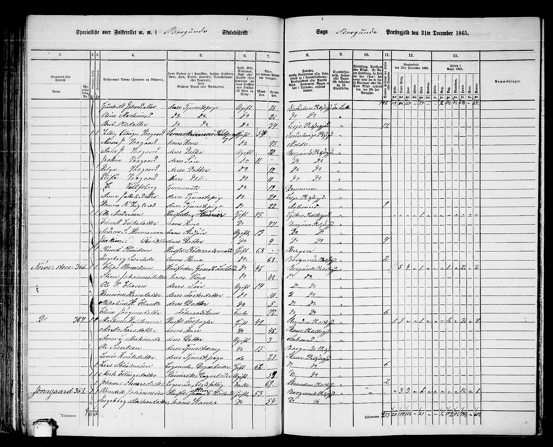 RA, 1865 census for Borgund, 1865, p. 79