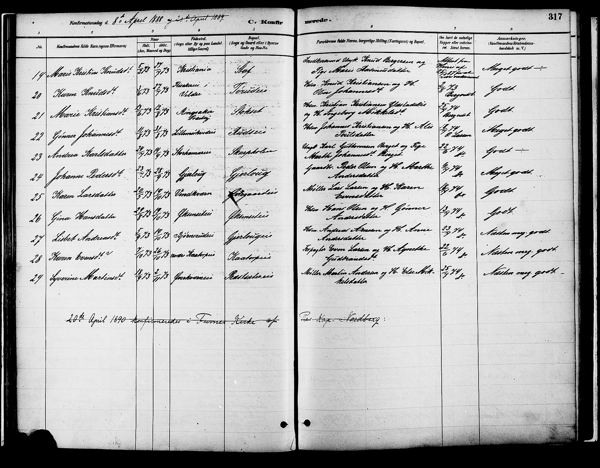 Vang prestekontor, Hedmark, SAH/PREST-008/H/Ha/Haa/L0018B: Parish register (official) no. 18B, 1880-1906, p. 317
