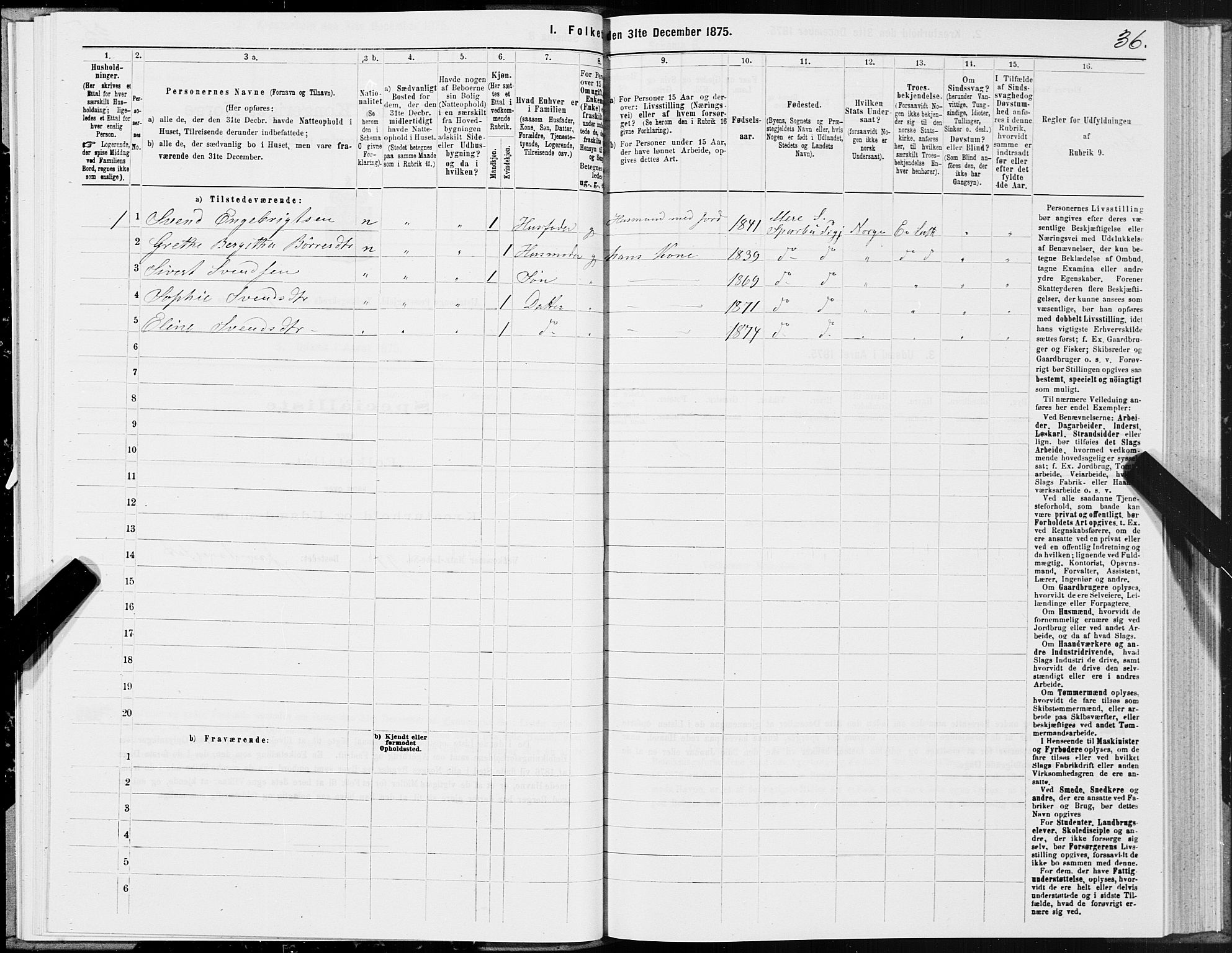 SAT, 1875 census for 1820P Alstahaug, 1875, p. 1036