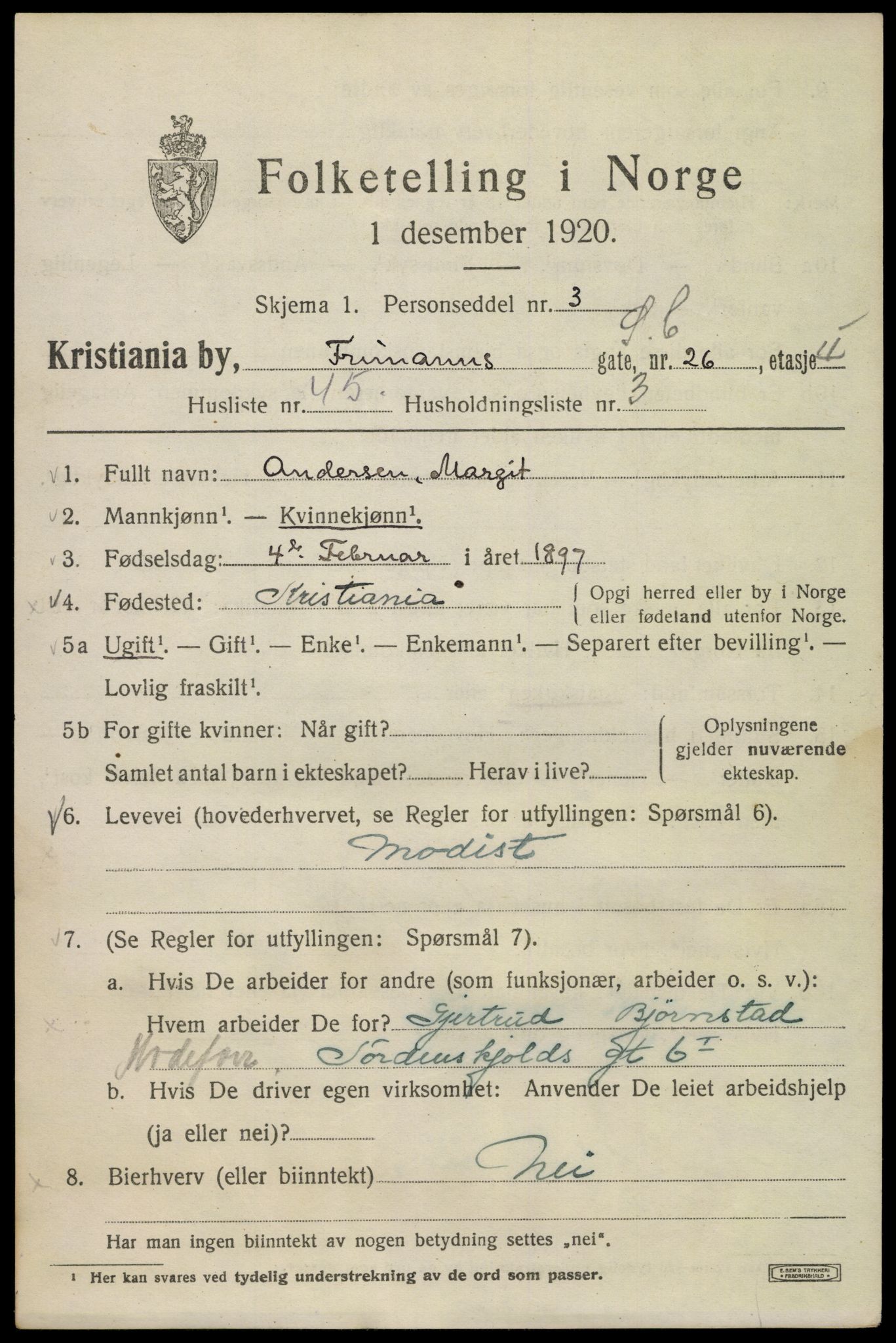 SAO, 1920 census for Kristiania, 1920, p. 239823