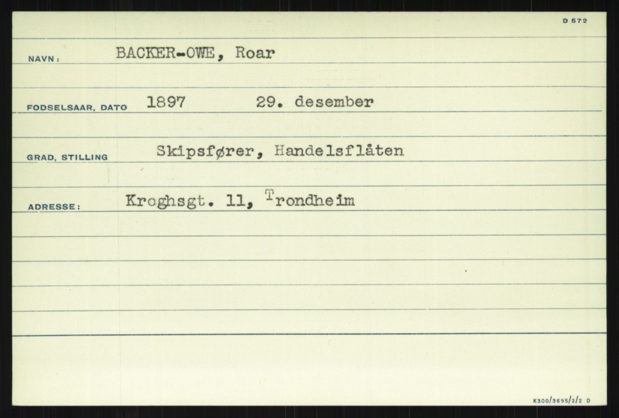 Direktoratet for sjømenn, AV/RA-S-3545/G/Gi/L0004: Alfabetisk ordnet kartotek over krigsdekorasjoner tildelt nordmenn under krigen, Abelquist - Einrem, 1940-1945, p. 741