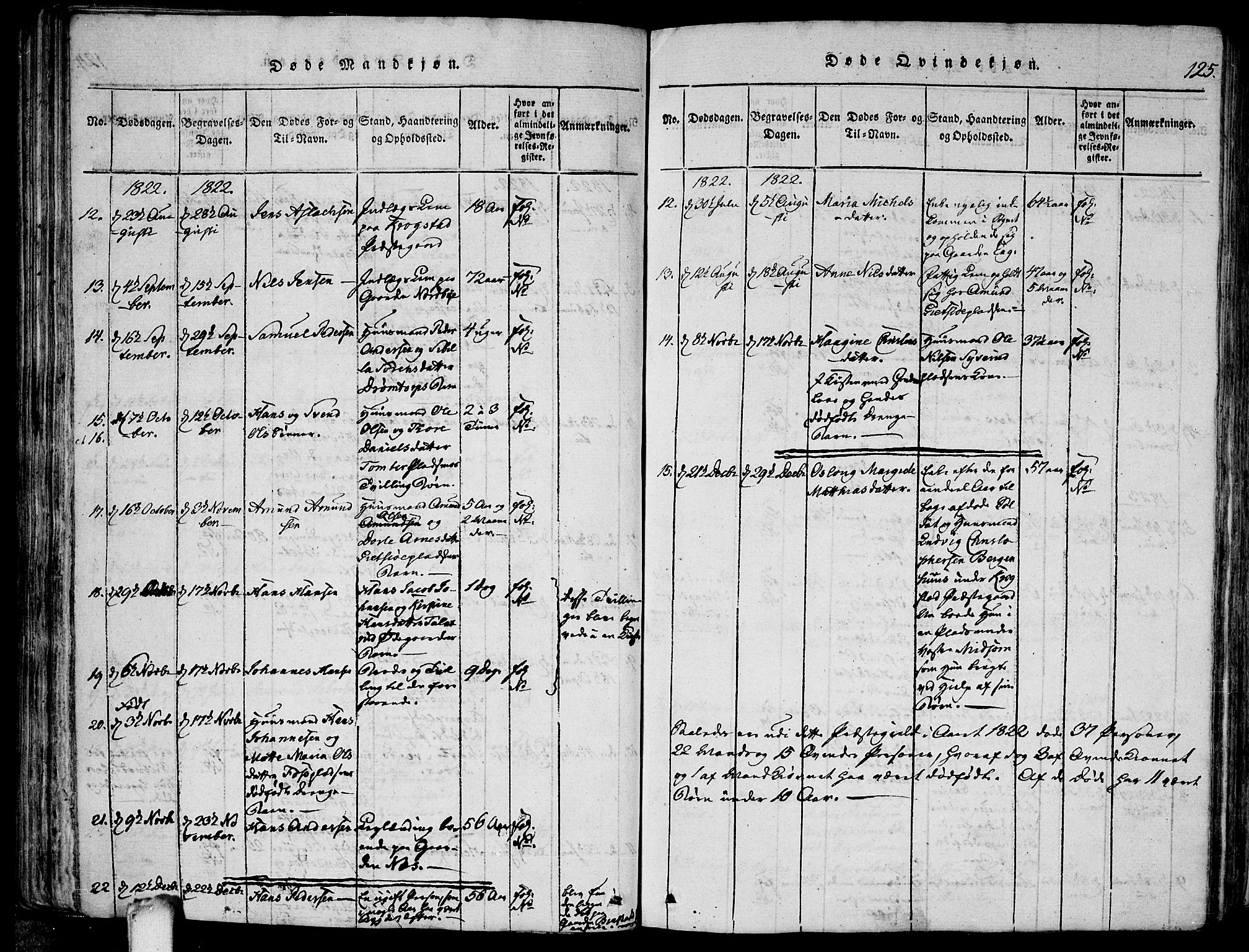 Kråkstad prestekontor Kirkebøker, AV/SAO-A-10125a/F/Fa/L0003: Parish register (official) no. I 3, 1813-1824, p. 125