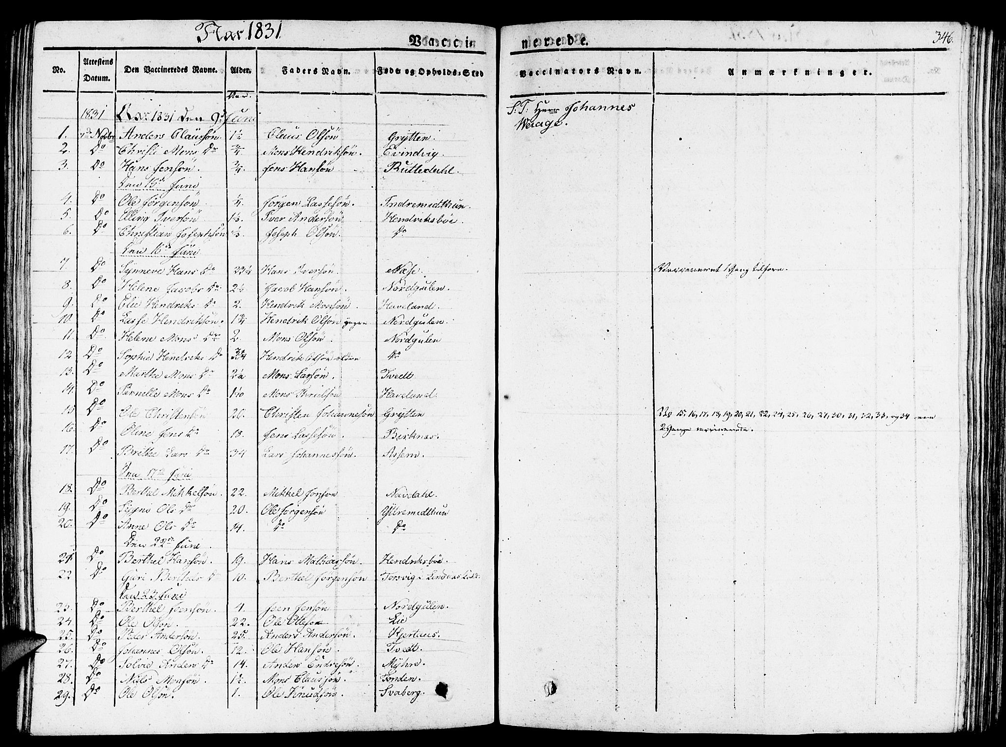 Gulen sokneprestembete, SAB/A-80201/H/Haa/Haaa/L0019: Parish register (official) no. A 19, 1826-1836, p. 346