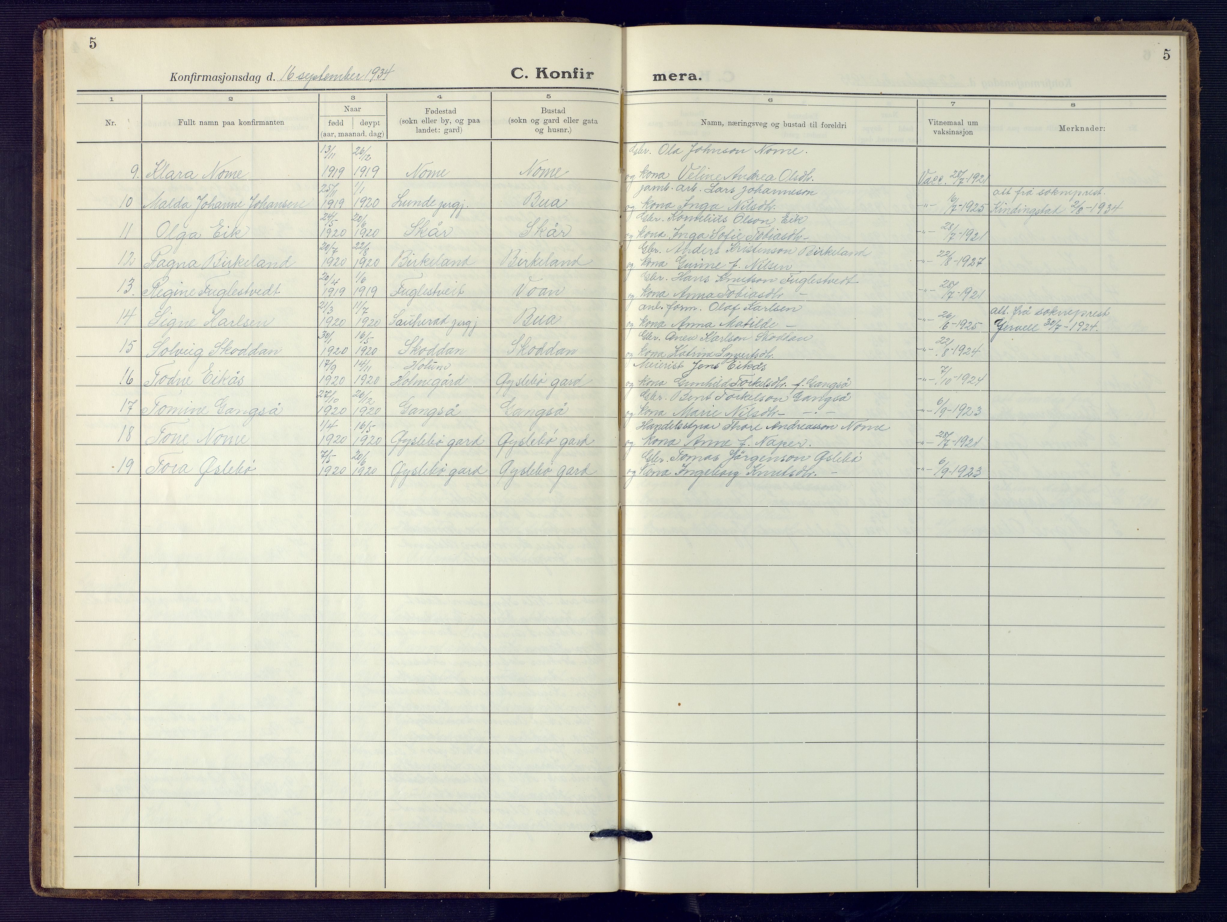 Holum sokneprestkontor, AV/SAK-1111-0022/F/Fb/Fbc/L0005: Parish register (copy) no. B 5, 1931-1945, p. 5