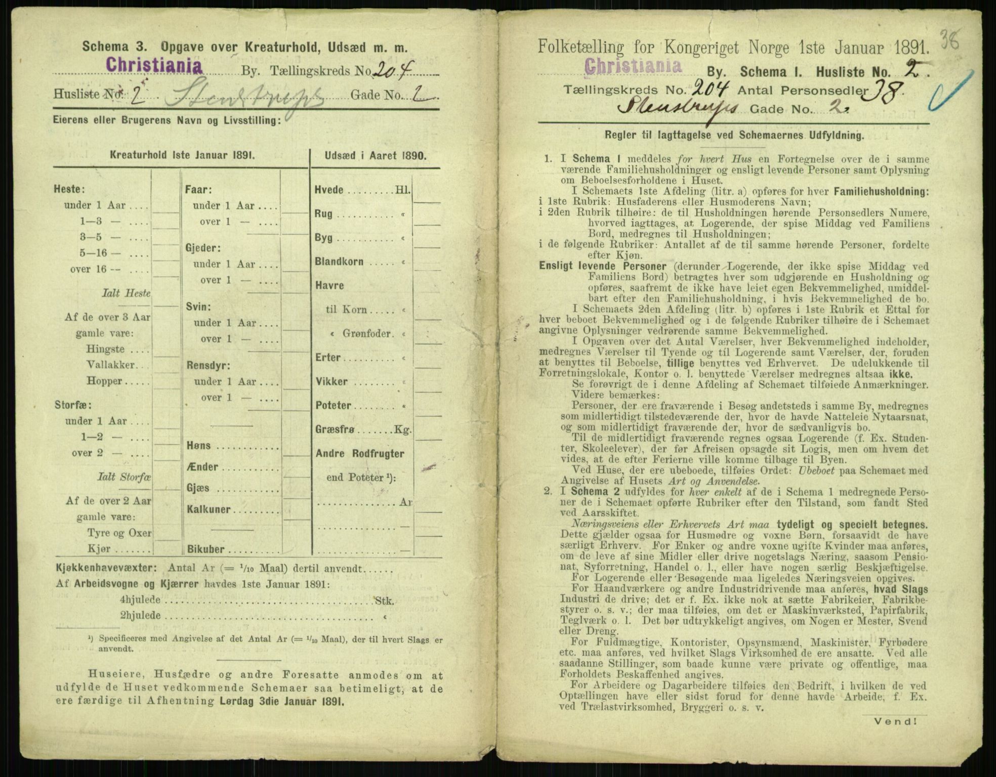 RA, 1891 census for 0301 Kristiania, 1891, p. 122891