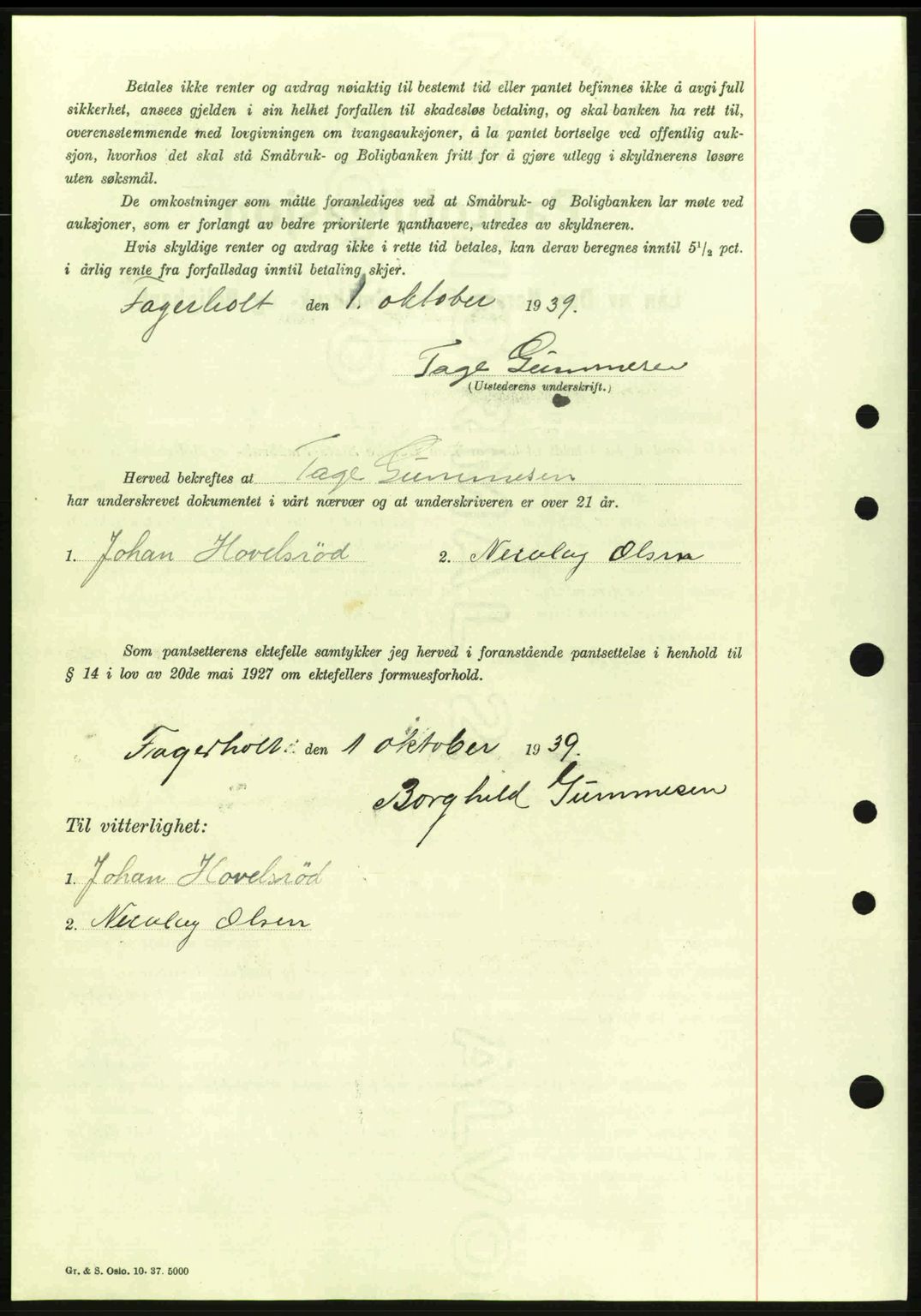 Idd og Marker sorenskriveri, AV/SAO-A-10283/G/Gb/Gbc/L0002: Mortgage book no. B4-9a, 1939-1945, Diary no: : 11/1940