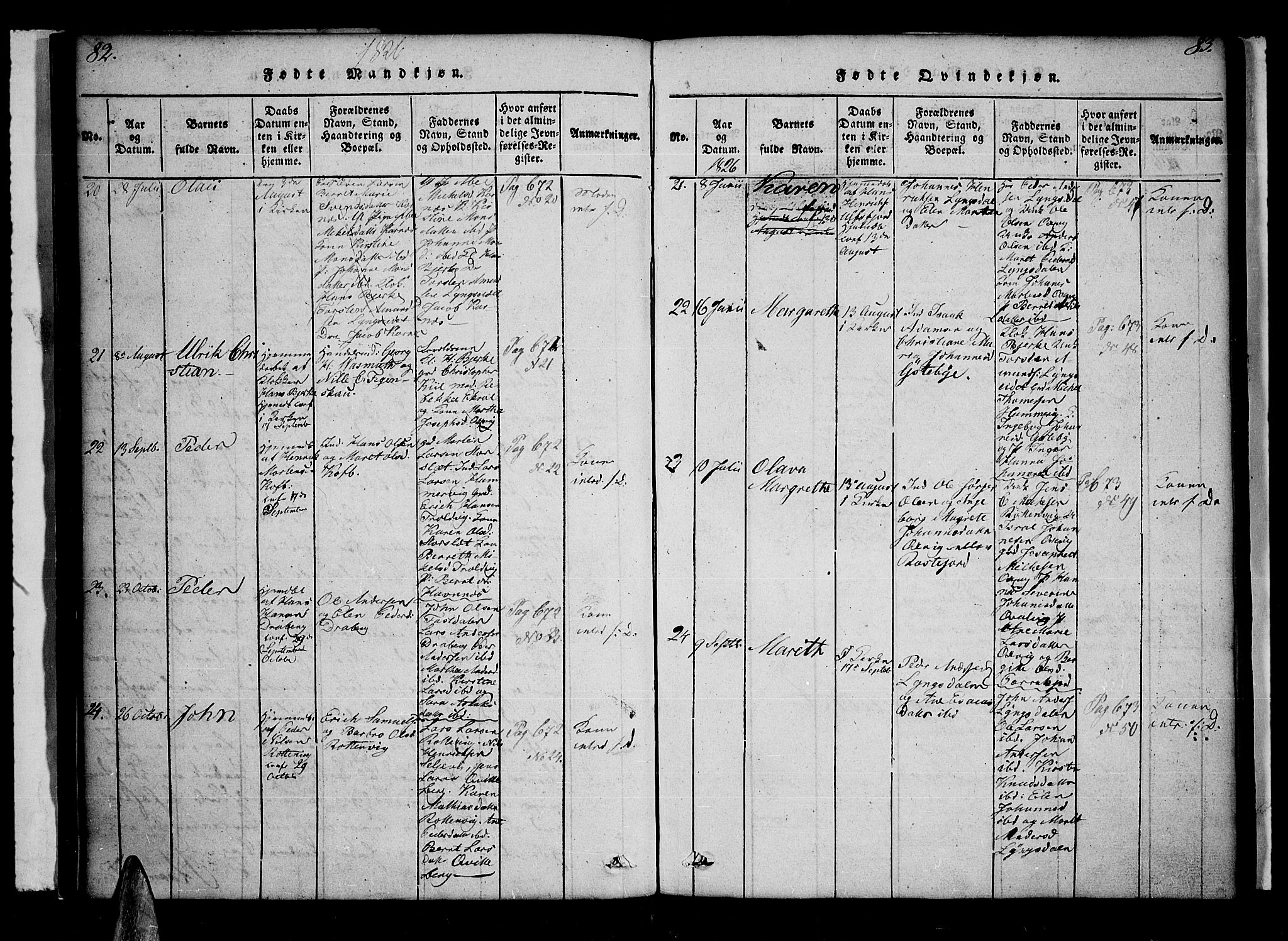 Lyngen sokneprestembete, SATØ/S-1289/H/He/Hea/L0003kirke: Parish register (official) no. 3, 1822-1838, p. 82-83